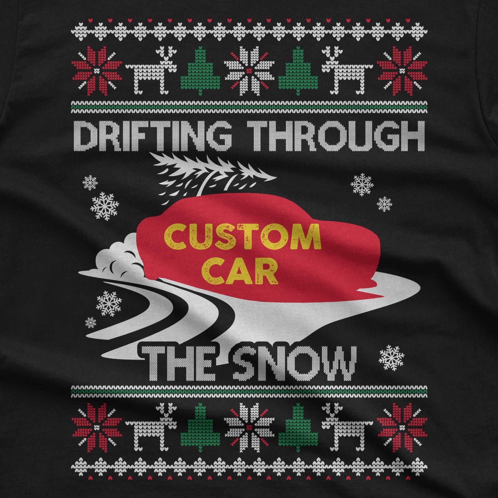 Custom Drift Car Christmas T-Shirt