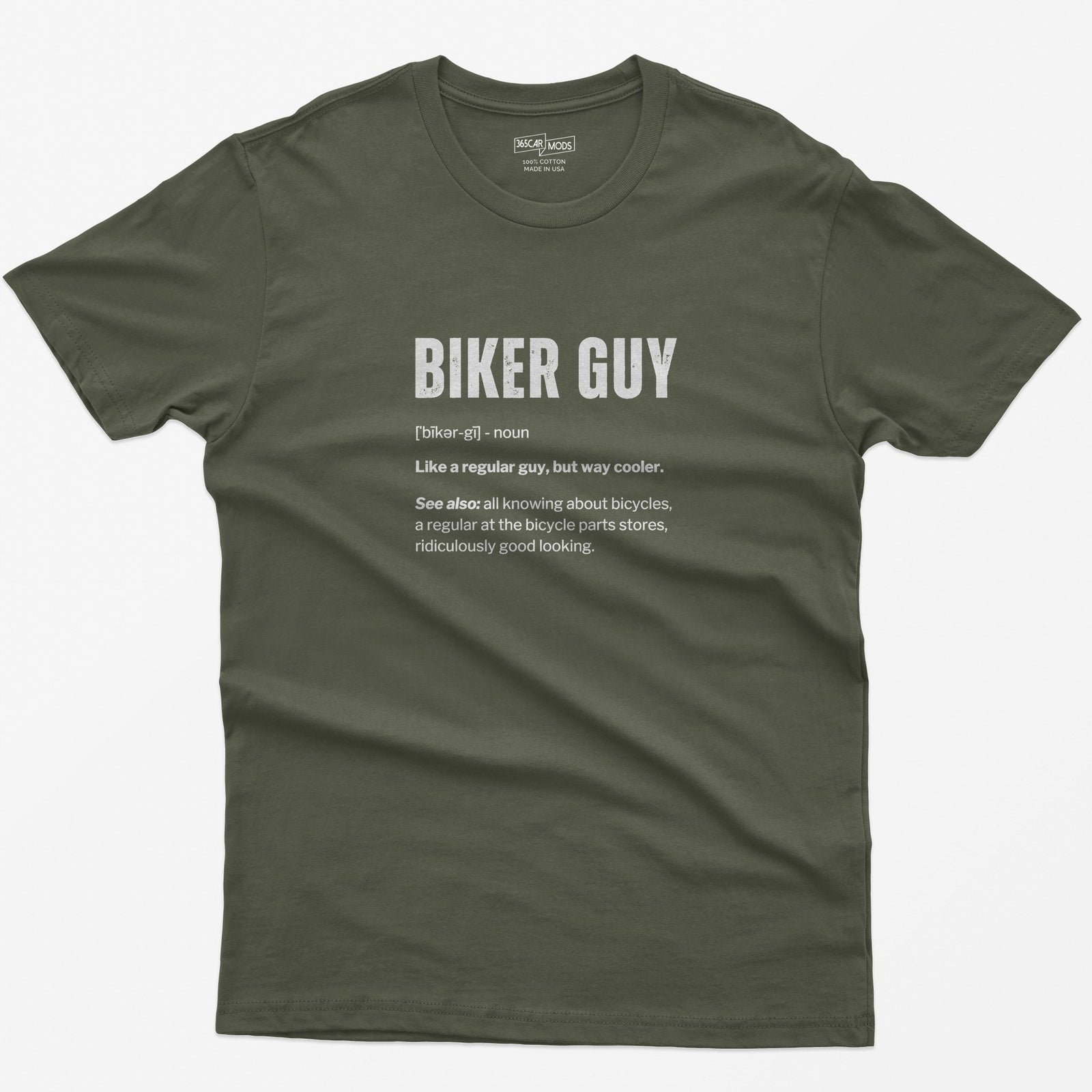 Cyclist Definition Funny T-Shirt - Military Green