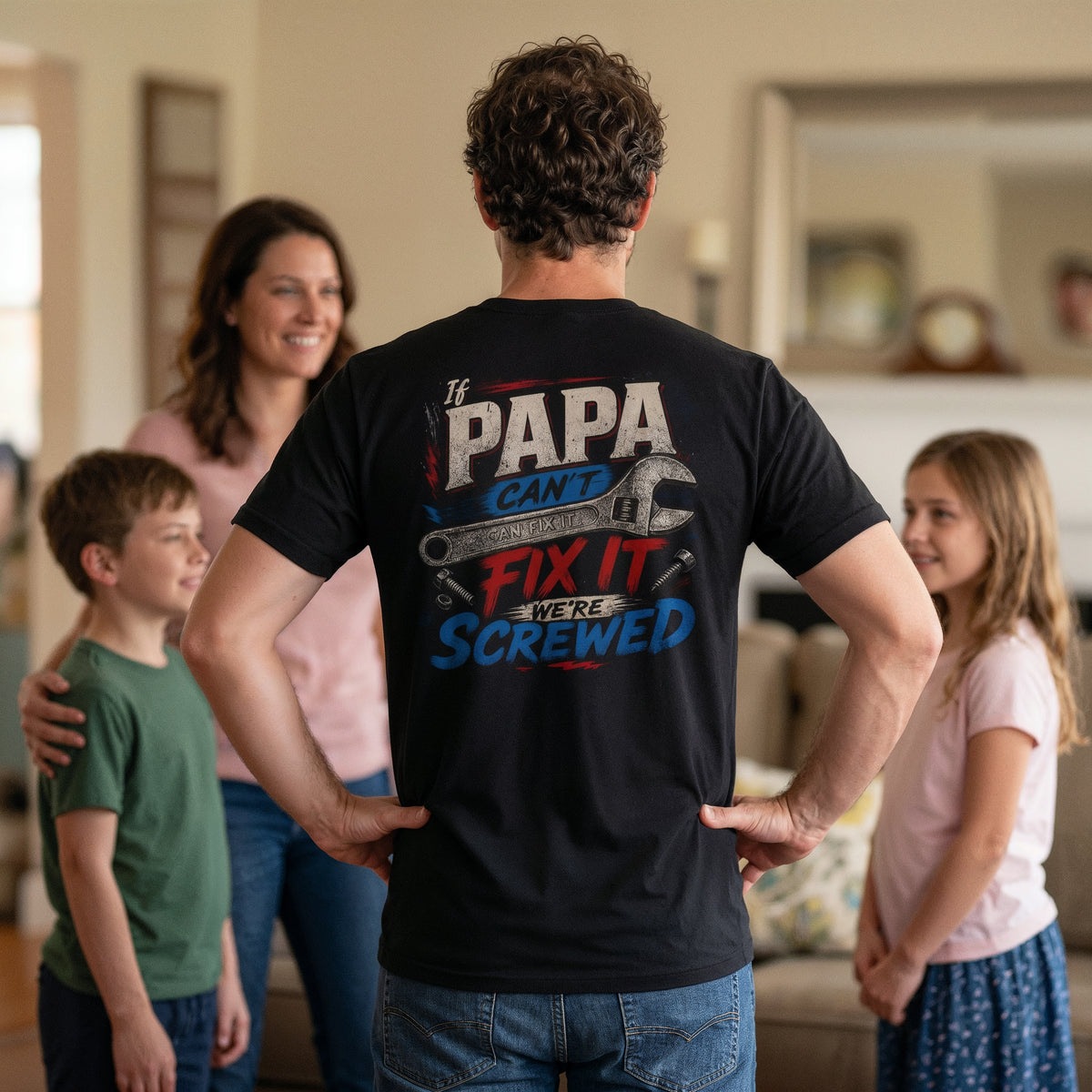 If Papa Can't Fix It graphic t-shirt | Funny handyman dad tee | 365CarMods