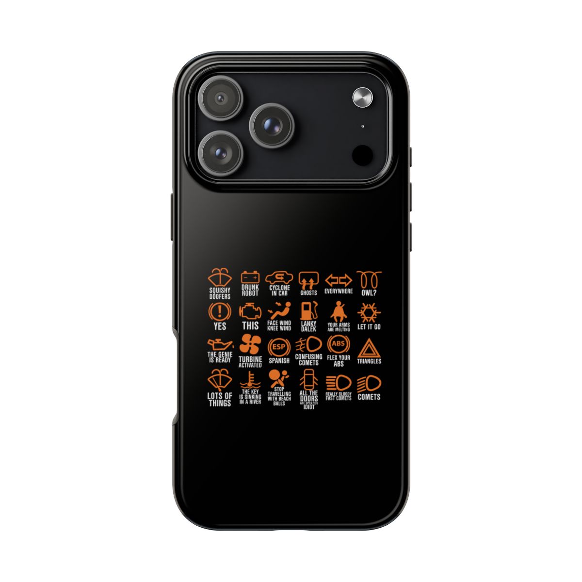 Dashboard Icons tough phone case on iPhone 18 Pro Max, back view