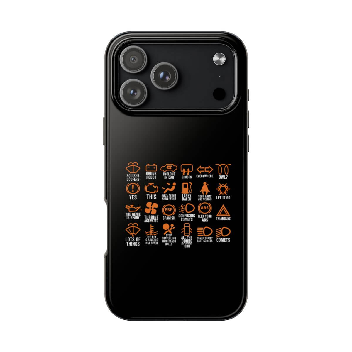 Dashboard Icons tough phone case on iPhone 18 Pro Max, back view