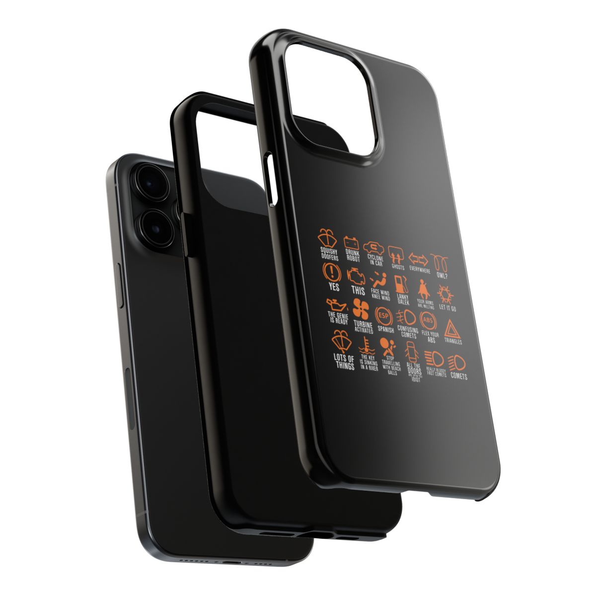 Dashboard Icons tough phone case, dual-layer construction