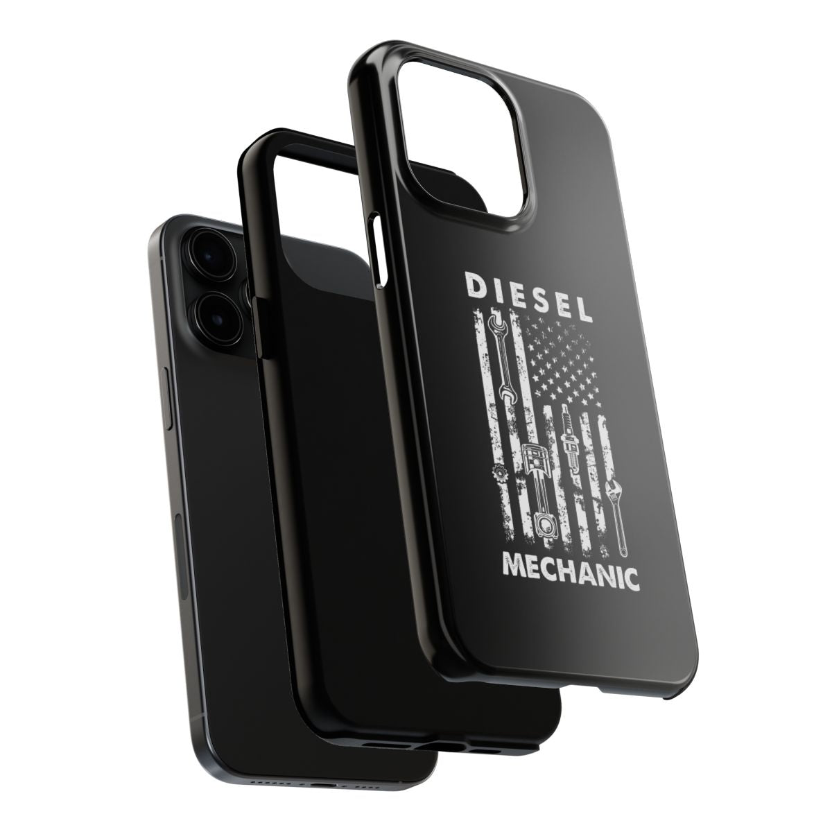 Diesel Mechanic Flag tough phone case, dual-layer construction