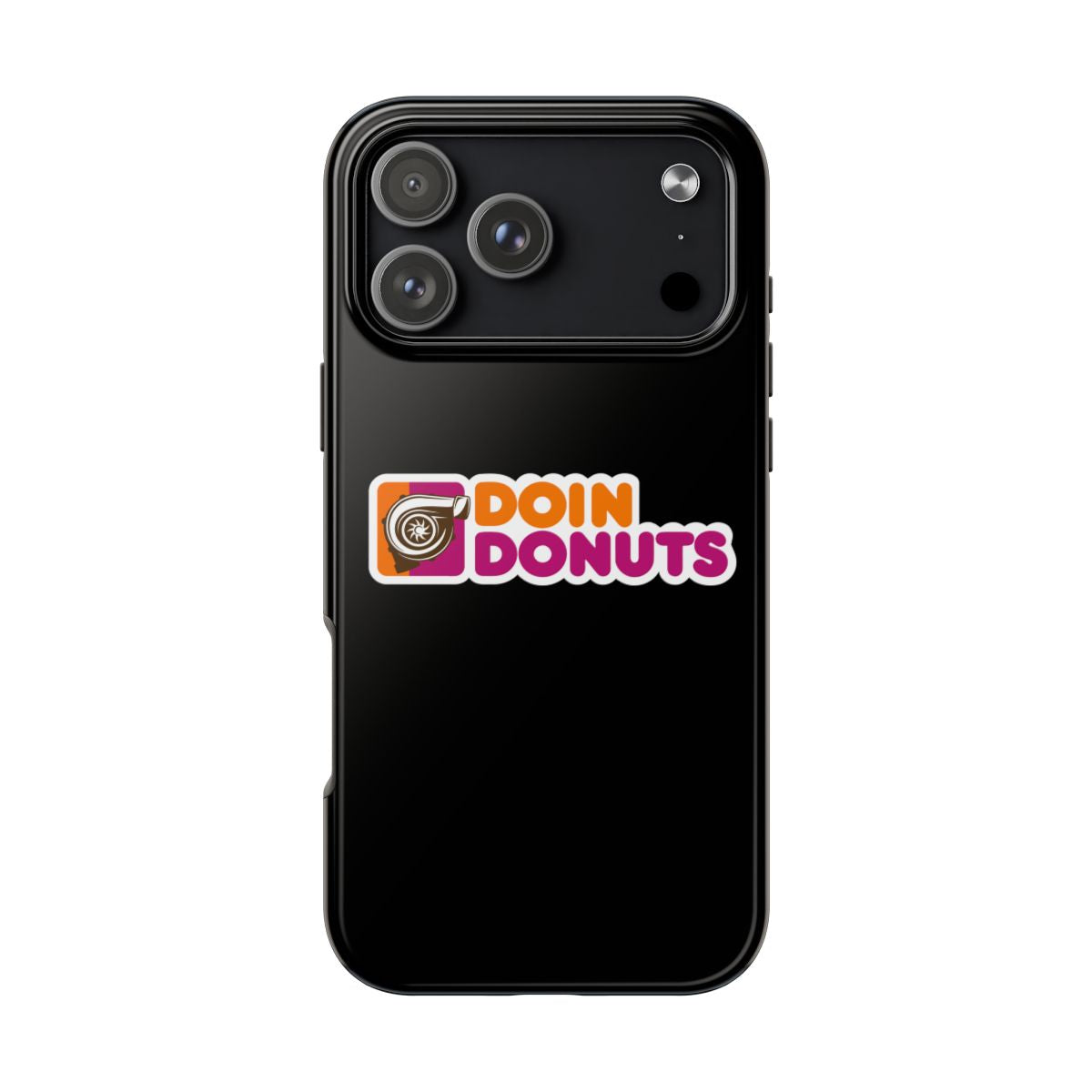Doin Donuts tough phone case on iPhone 18 Pro Max, back view