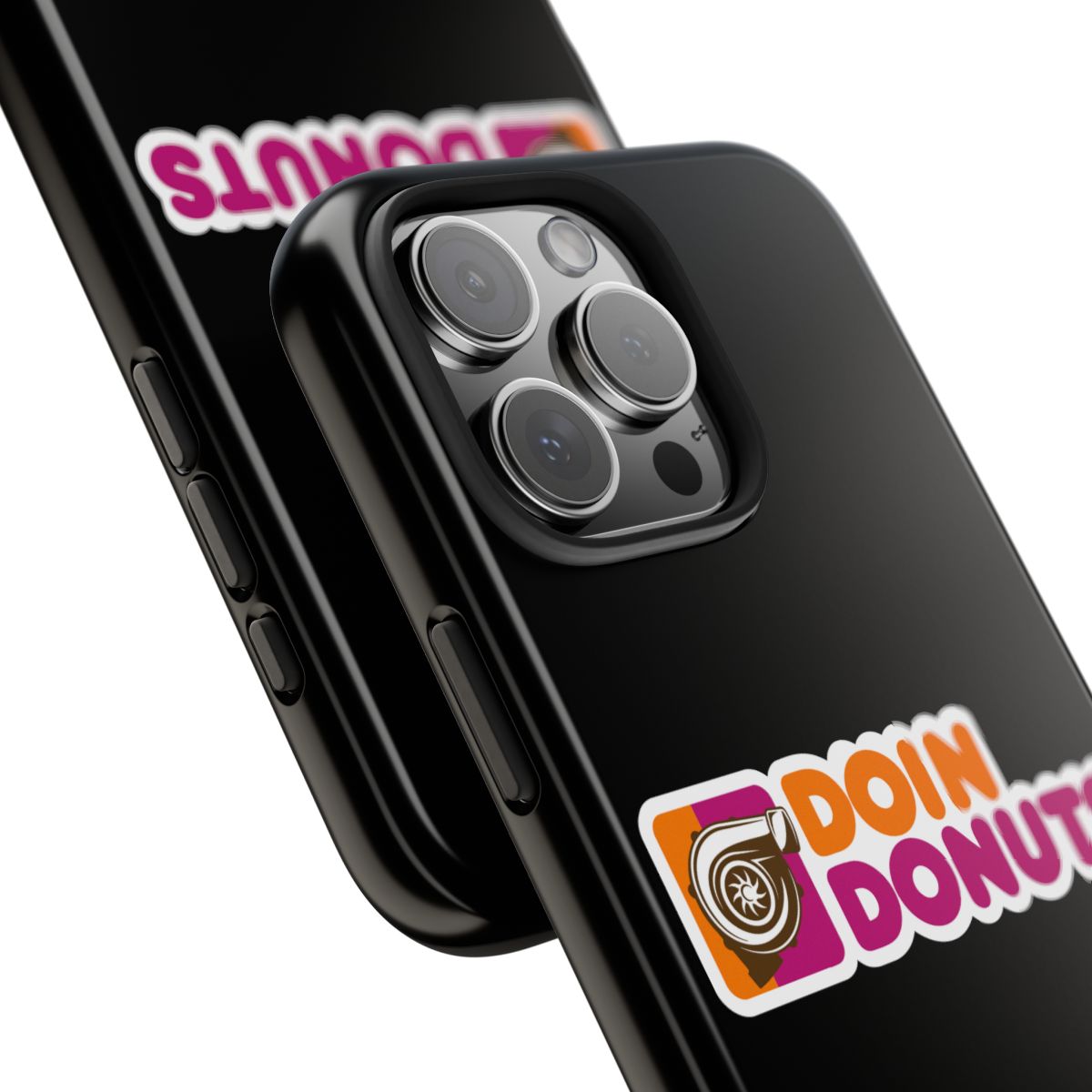 Doin Donuts tough phone case, close-up of the print
