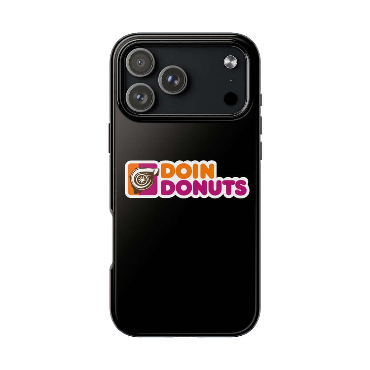 Doin Donuts tough phone case on iPhone 18 Pro Max, back view