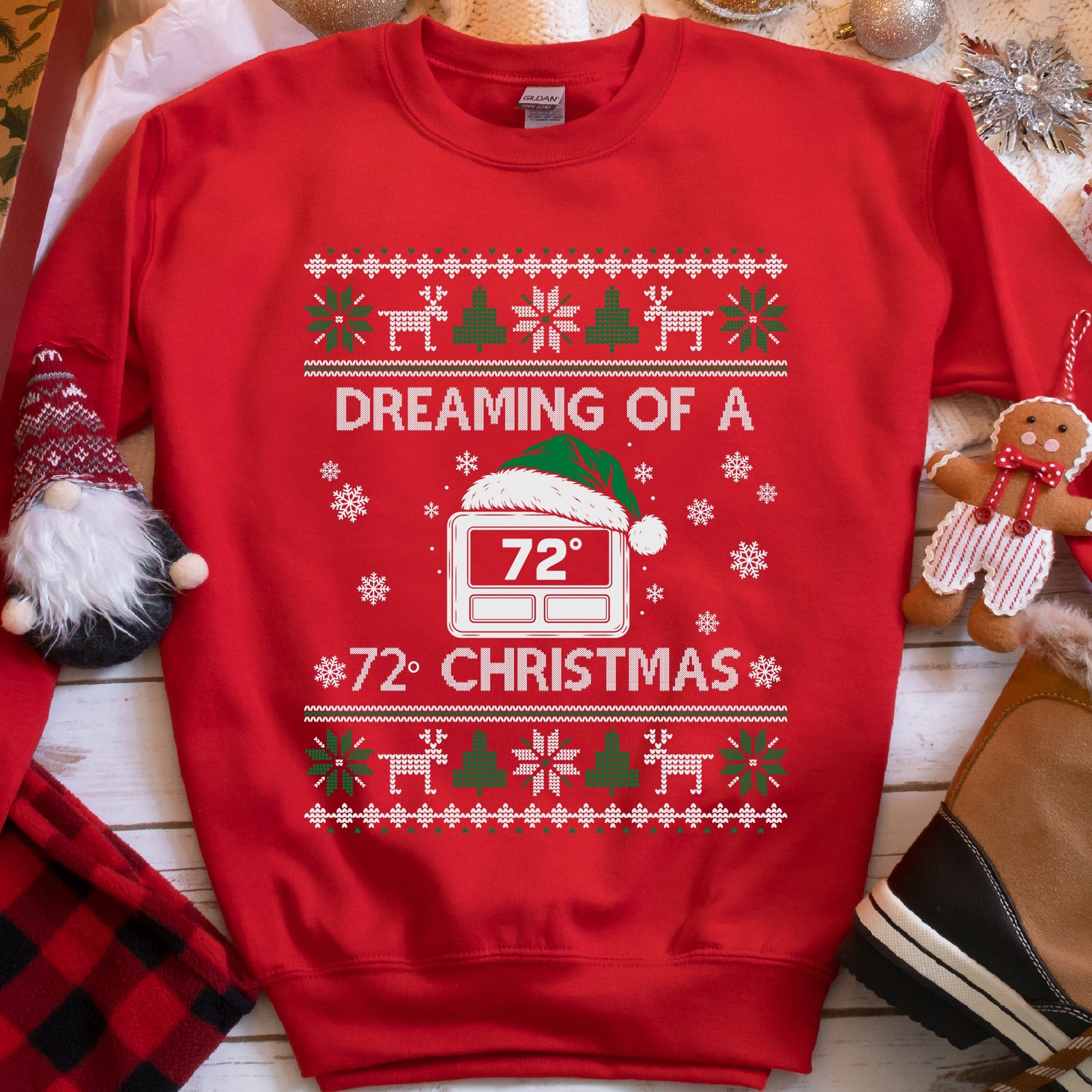 HVAC 72 degree Christmas sweatshirt in Red