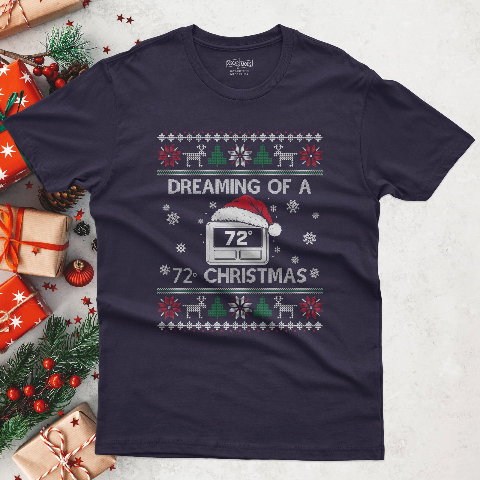 HVAC 72 degree Christmas t-shirt in Blackberry