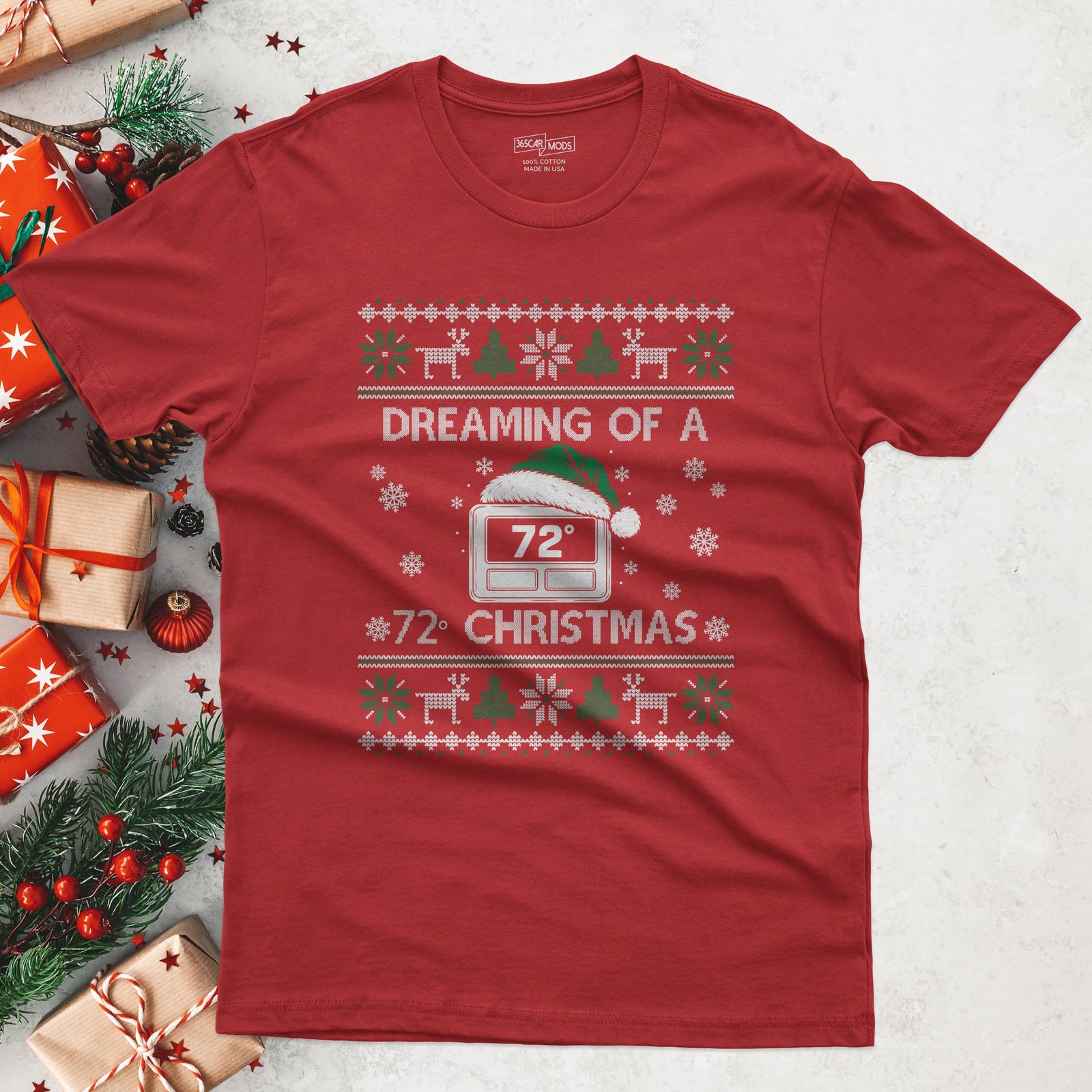 HVAC 72 degree Christmas t-shirt in Red
