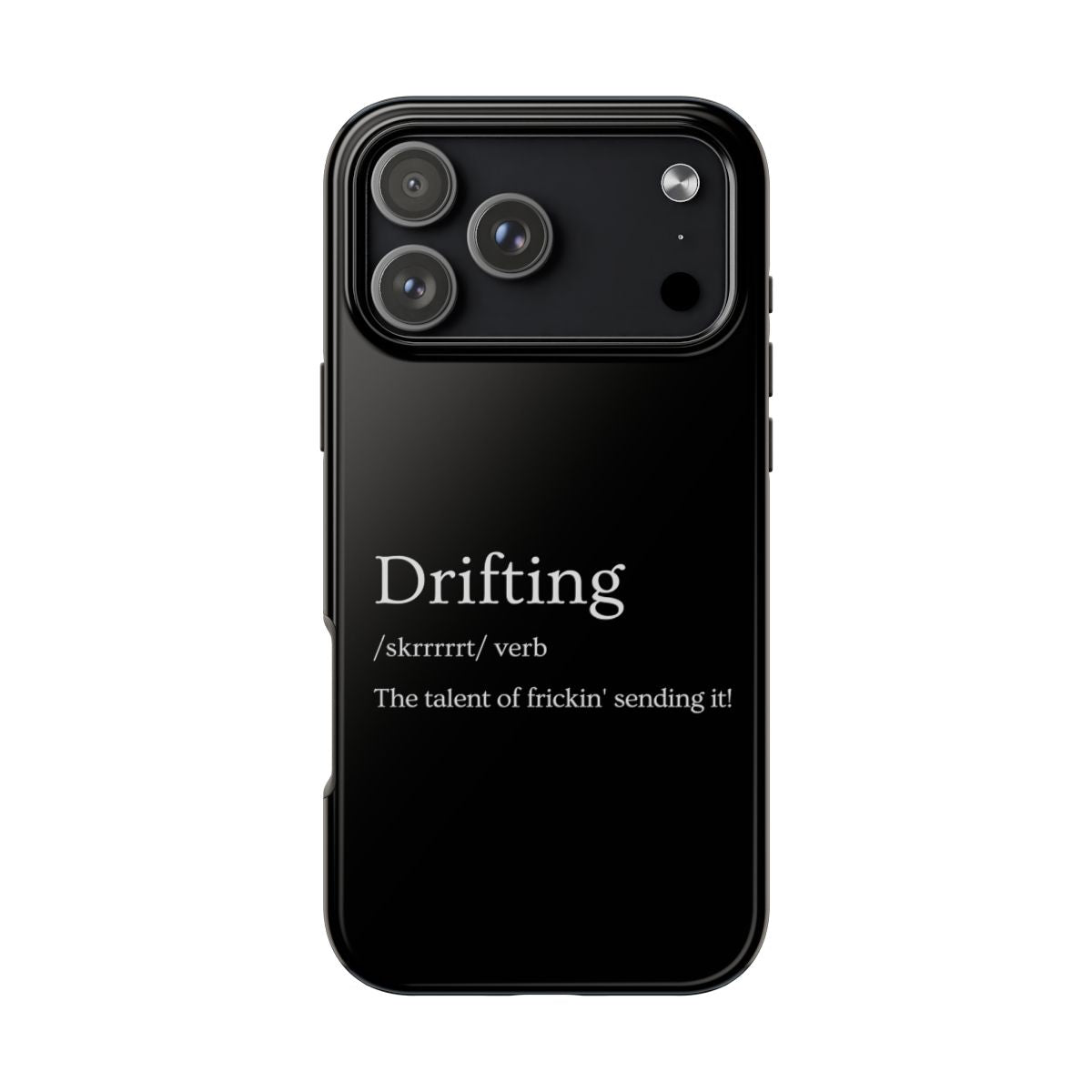 Drifting Definition tough phone case on iPhone 18 Pro Max, back view