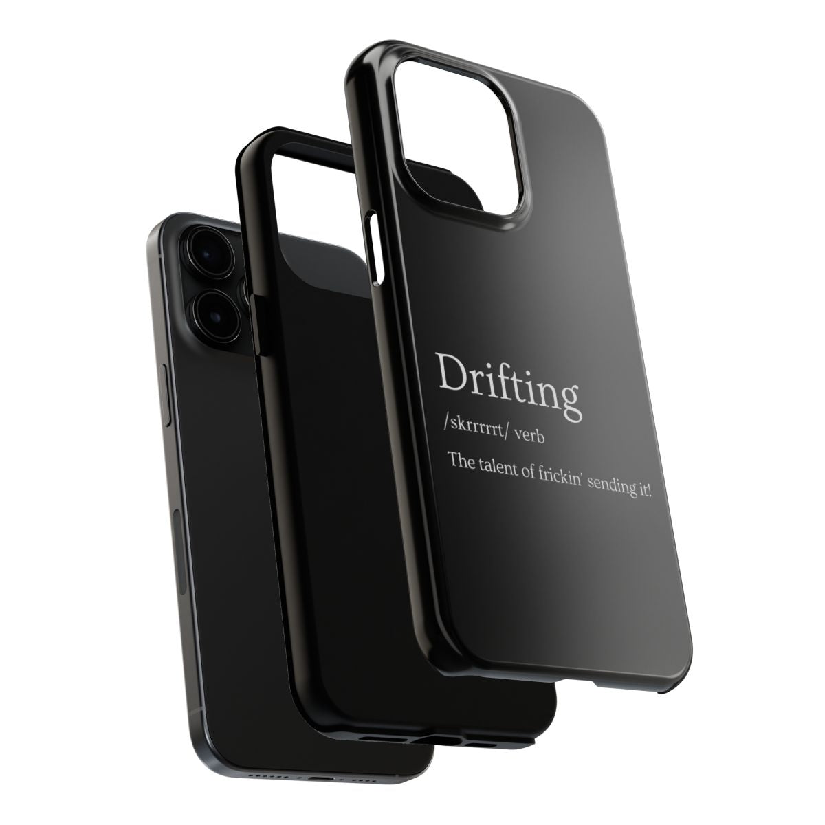 Drifting Definition tough phone case, dual-layer construction