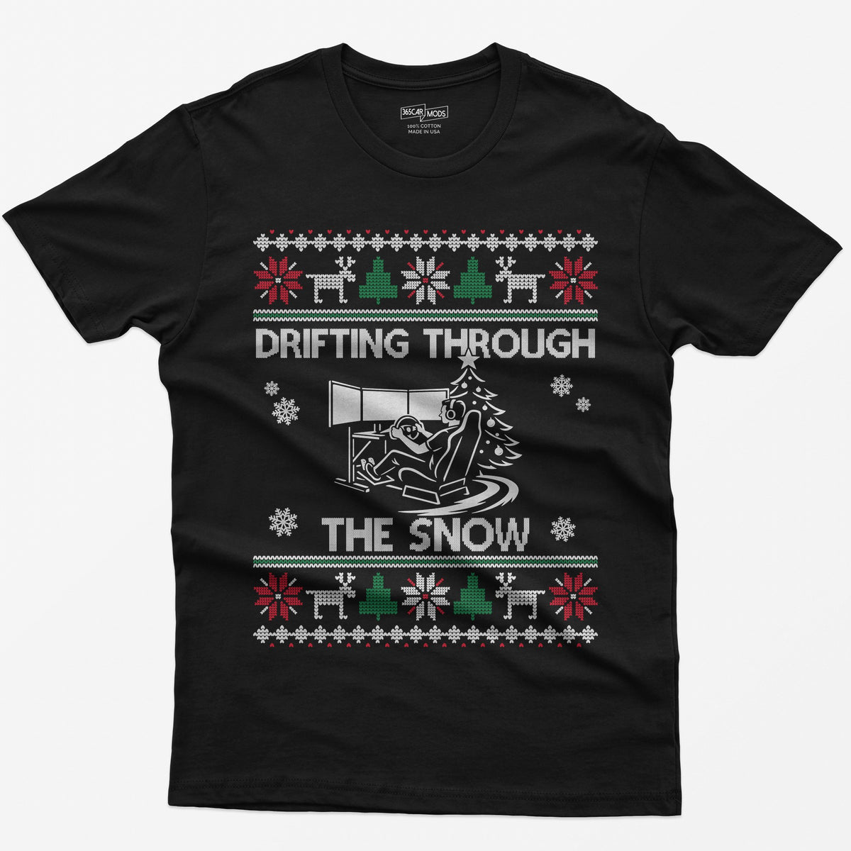 Drifting Through the Snow Sim Racing Christmas T-Shirt