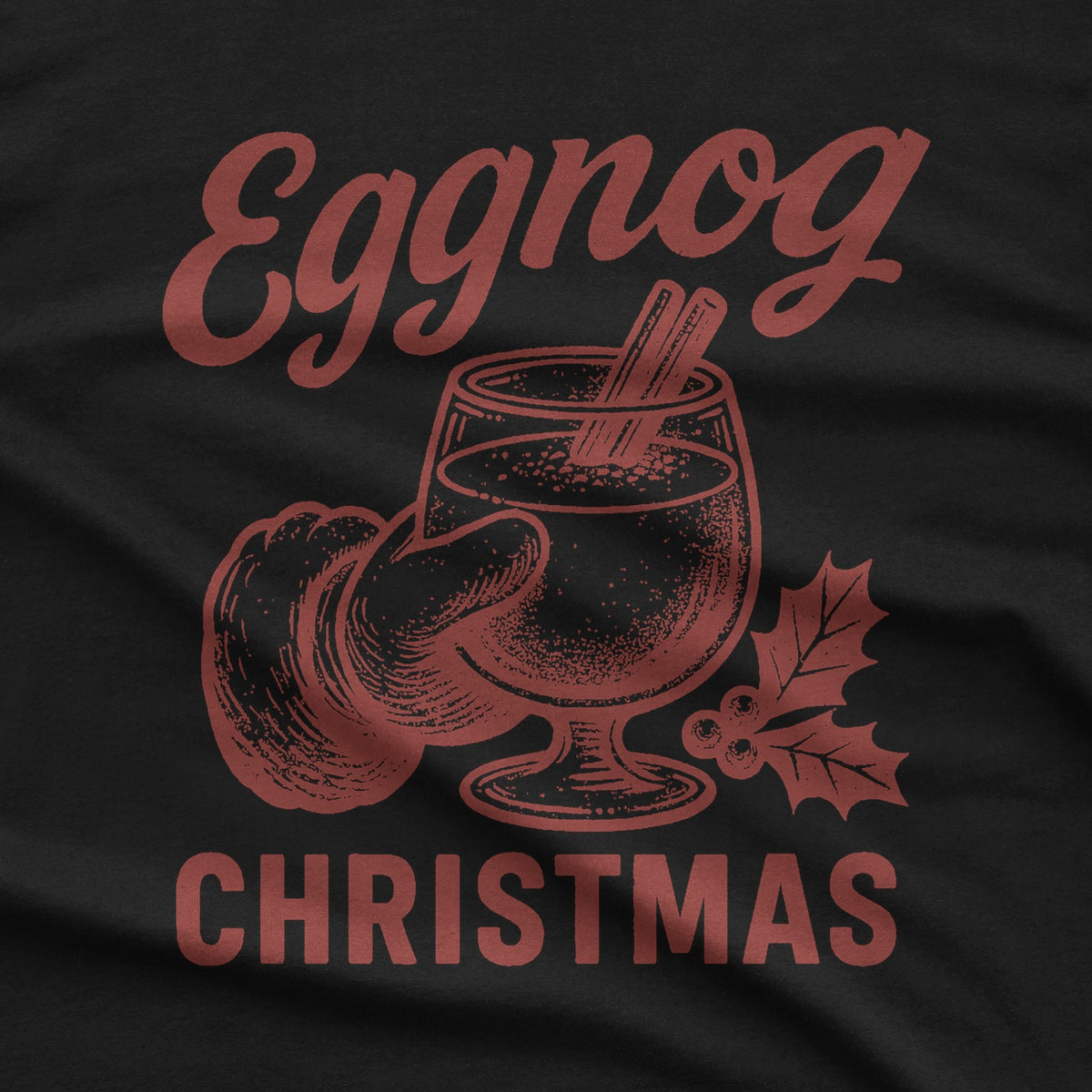 Eggnog Christmas Santa T-Shirt design close-up