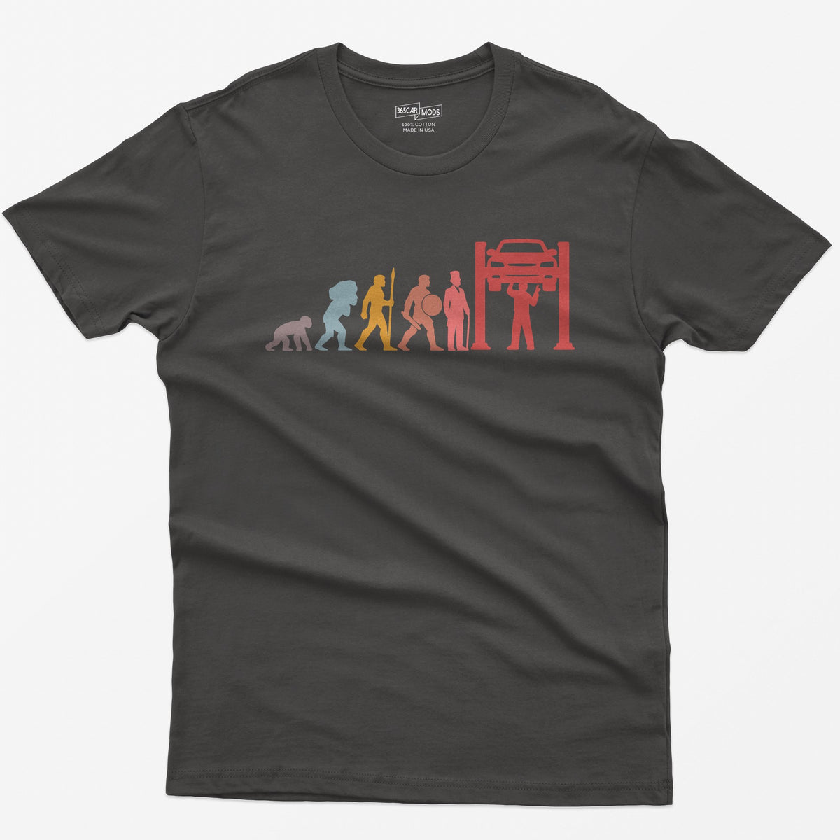 Evolution of a Mechanic Funny T-Shirt - Dark Heather