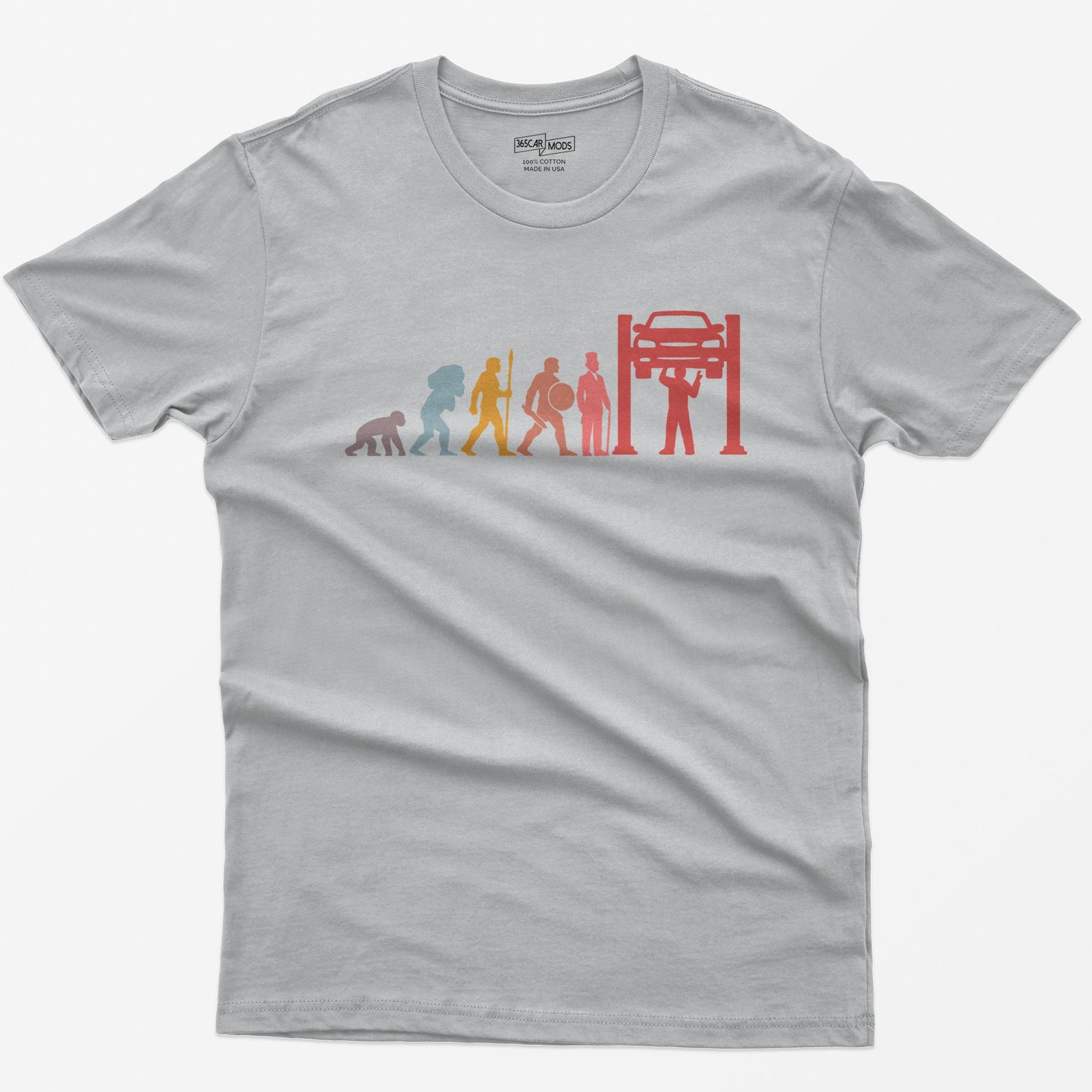 Evolution of a Mechanic Funny T-Shirt - Sport Grey