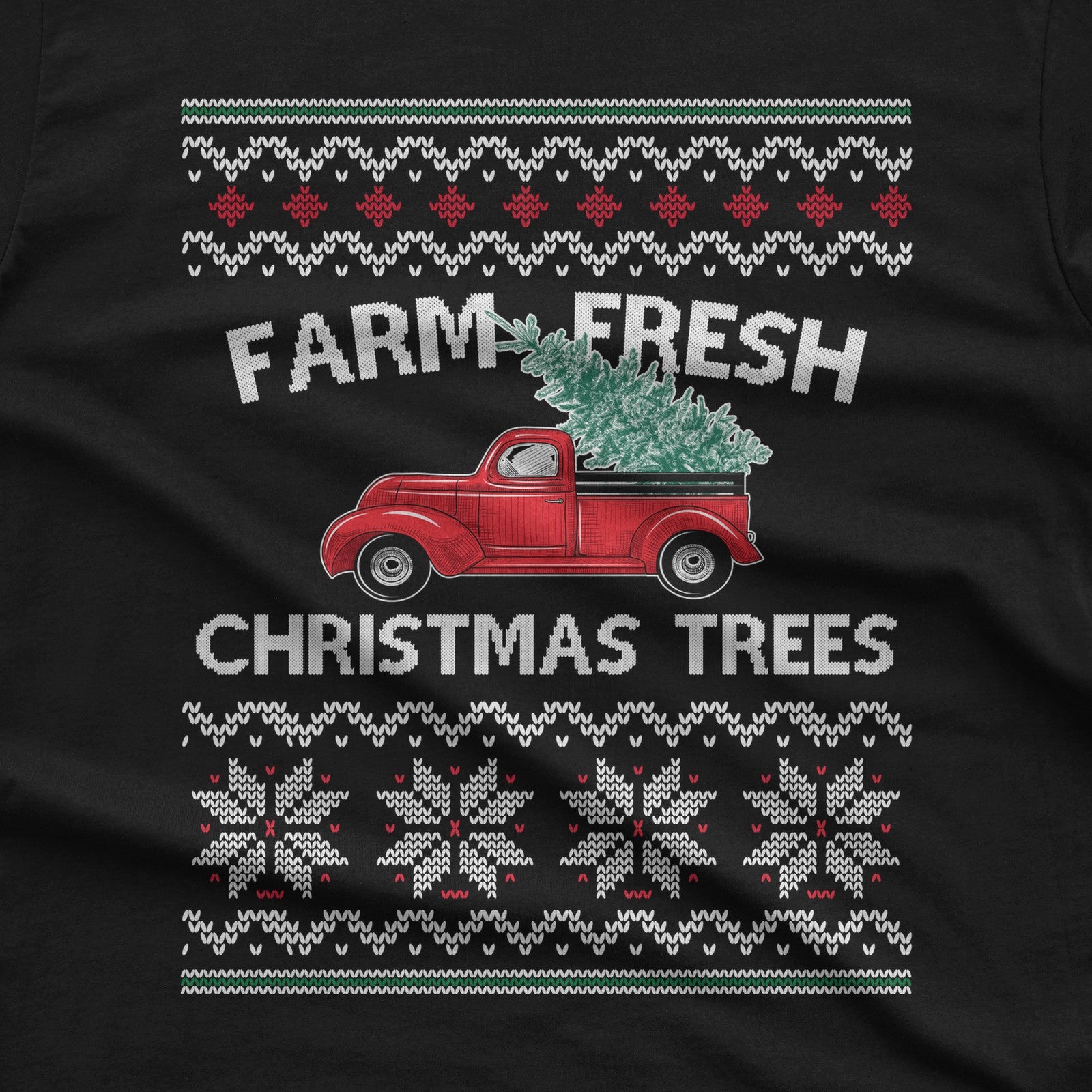 Farm Fresh Christmas Trees Vintage Red Truck T-Shirt