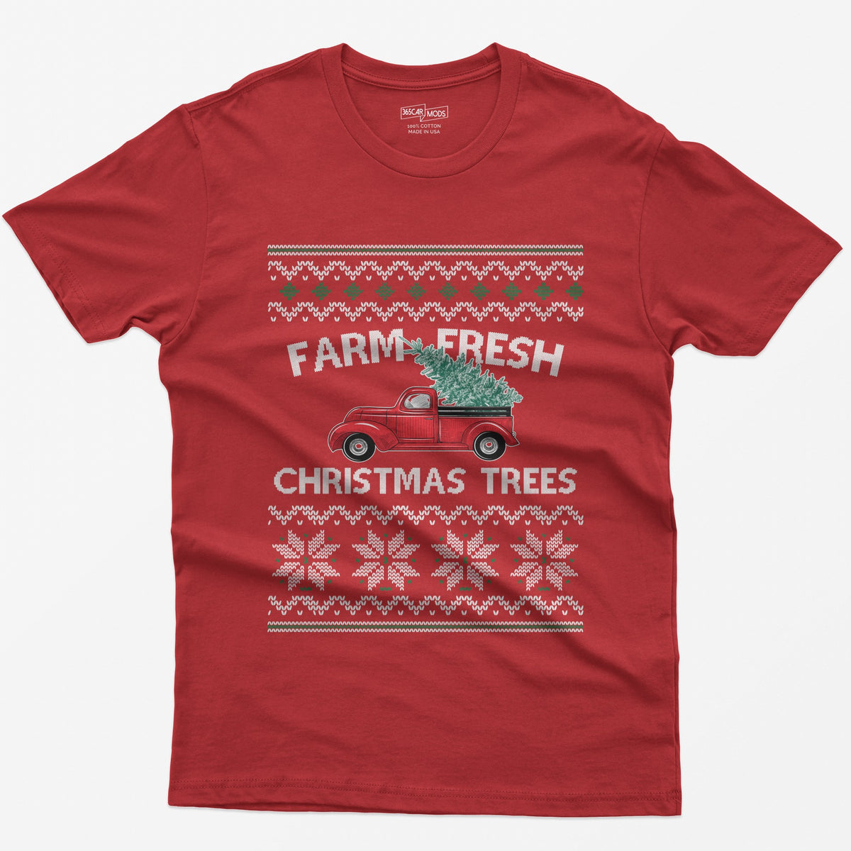 Farm Fresh Christmas Trees Vintage Red Truck T-Shirt - Red