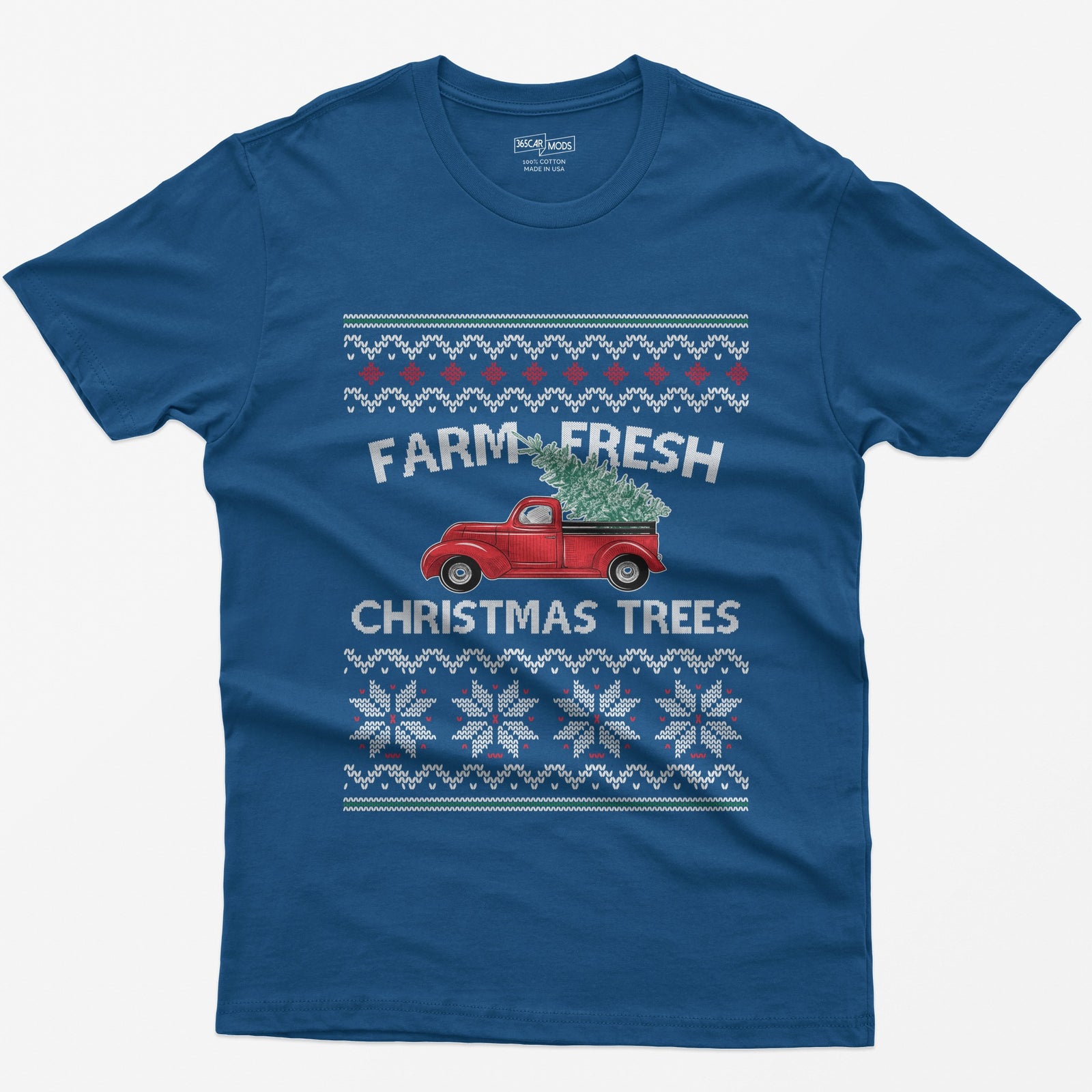 Farm Fresh Christmas Trees Vintage Red Truck T-Shirt - Royal