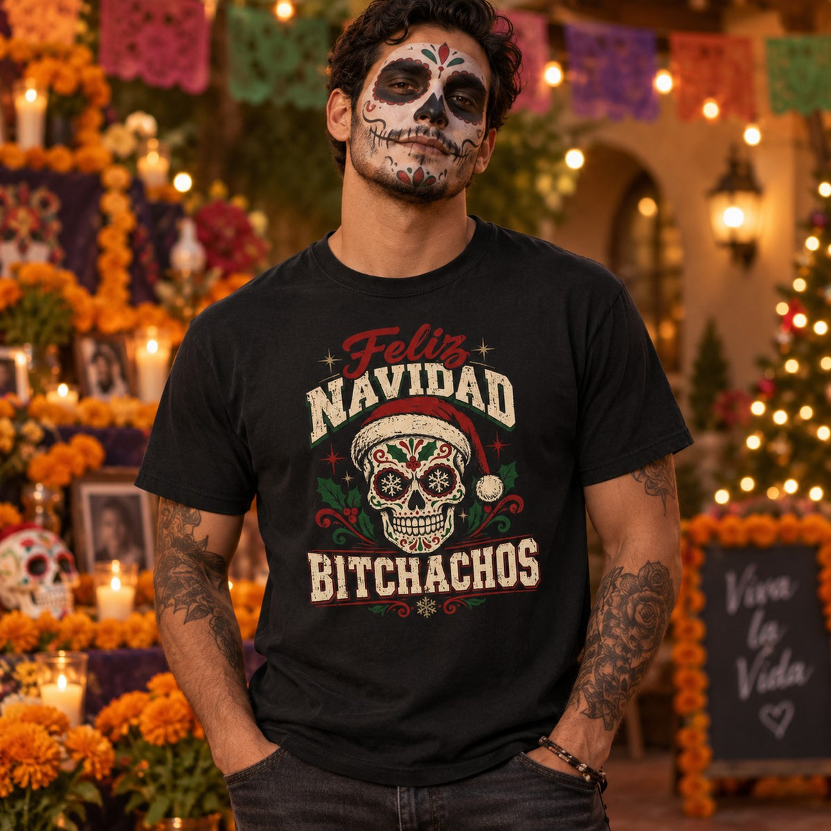 Feliz Navidad Bitchachos T-Shirt - lifestyle photo