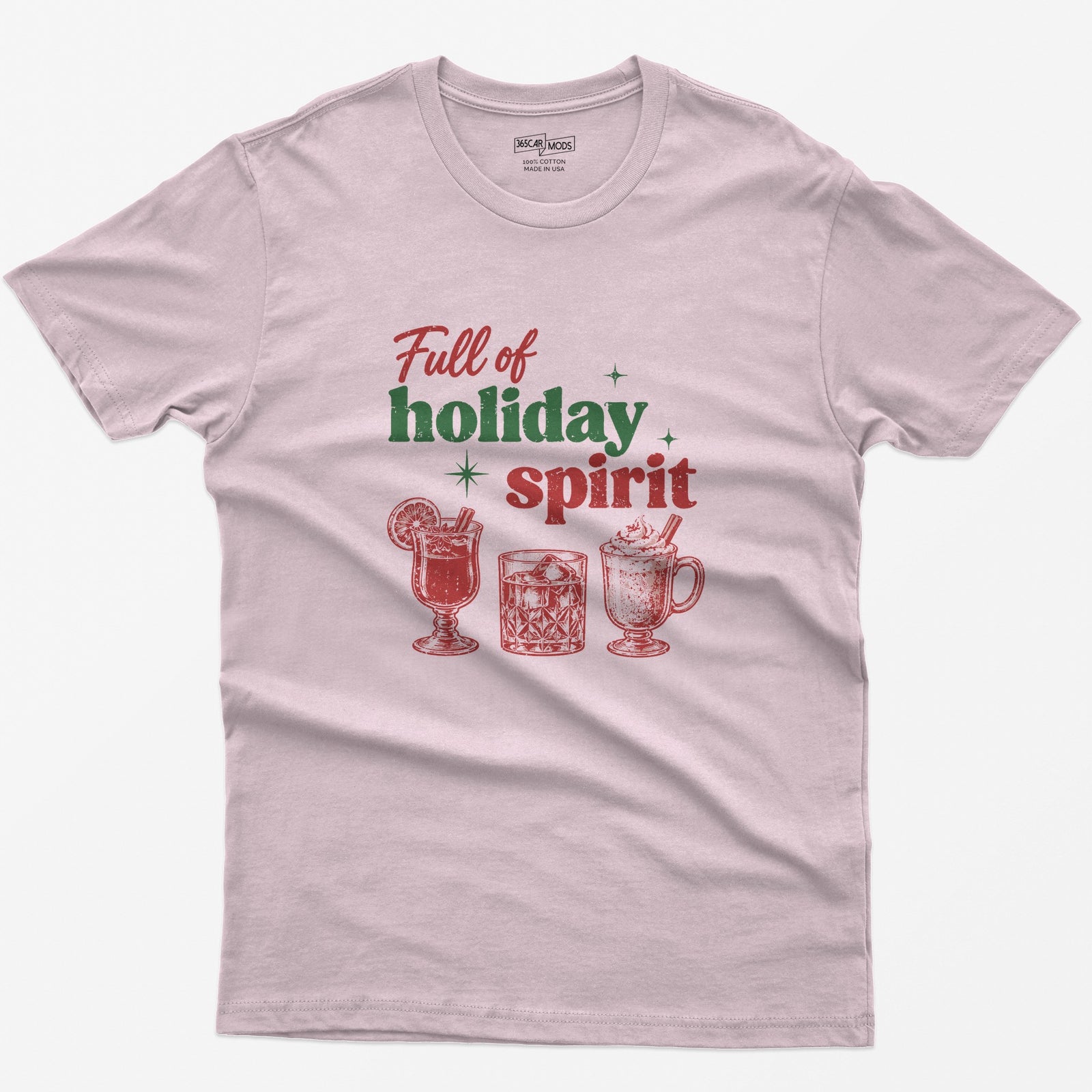 Full of Holiday Spirit T-Shirt - Light Pink