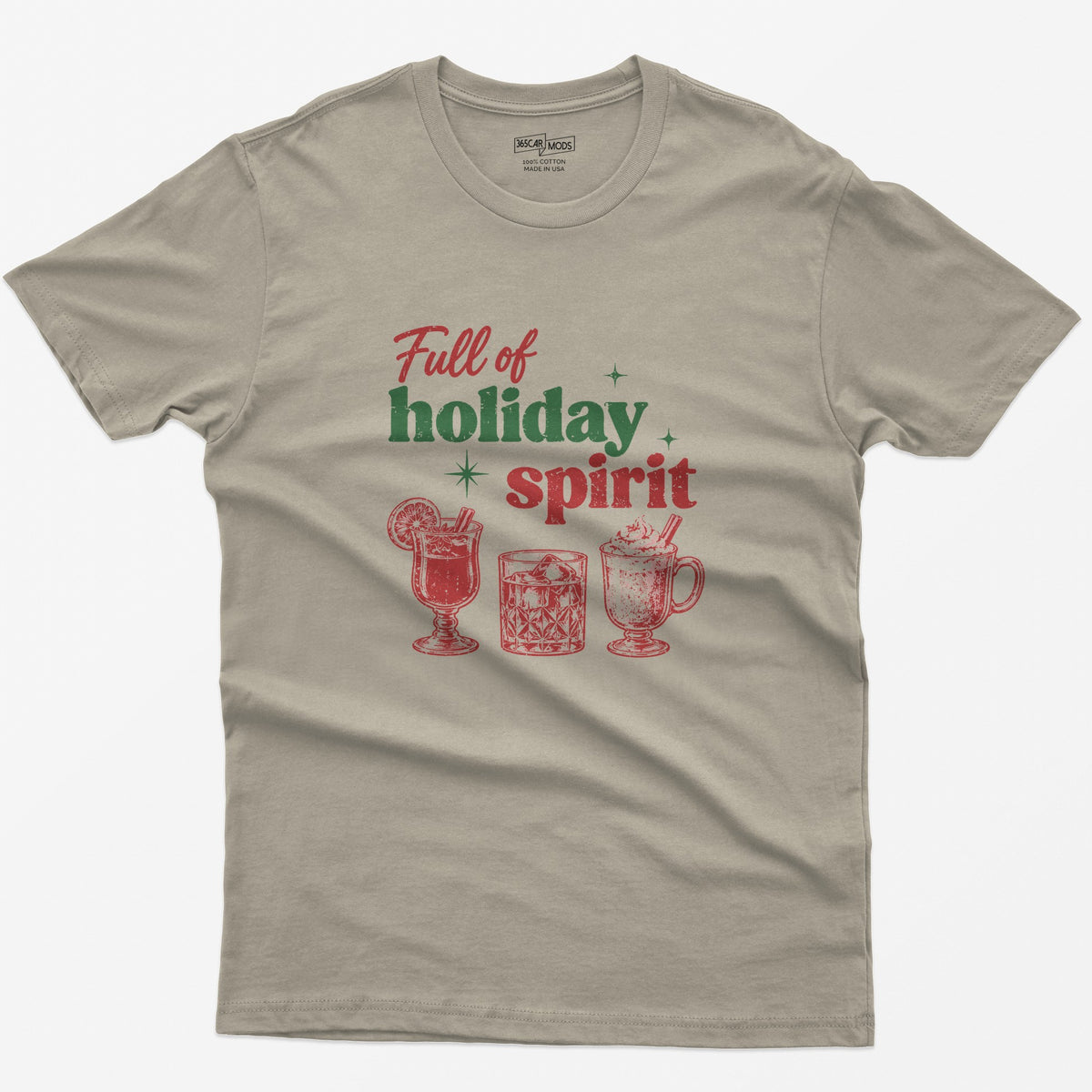 Full of Holiday Spirit T-Shirt - Sand