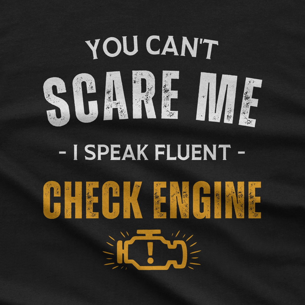 Funny Check Engine T-Shirt design close-up