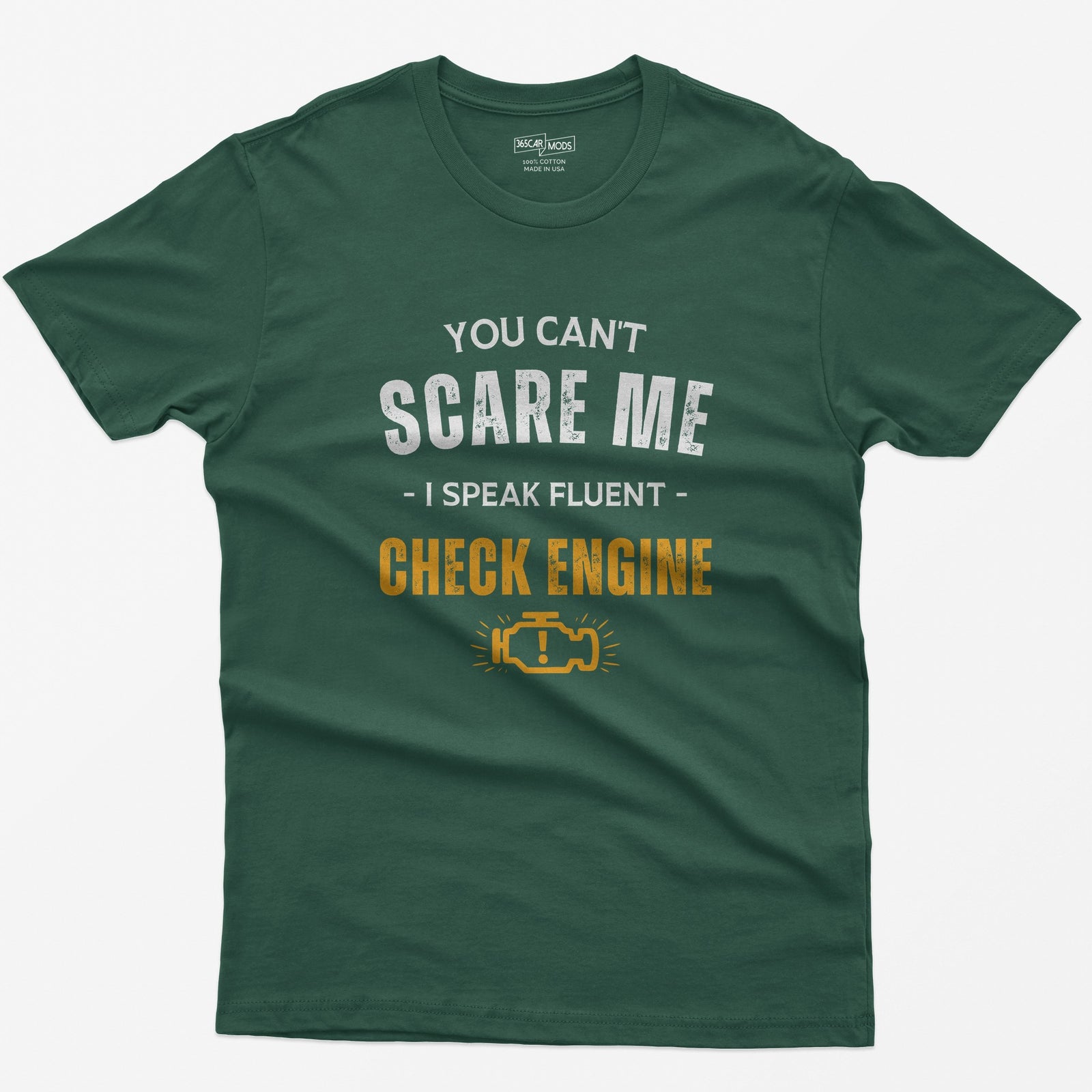 Funny Check Engine T-Shirt - Forest Green