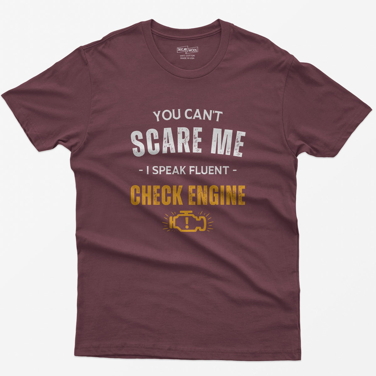 Funny Check Engine T-Shirt - Maroon