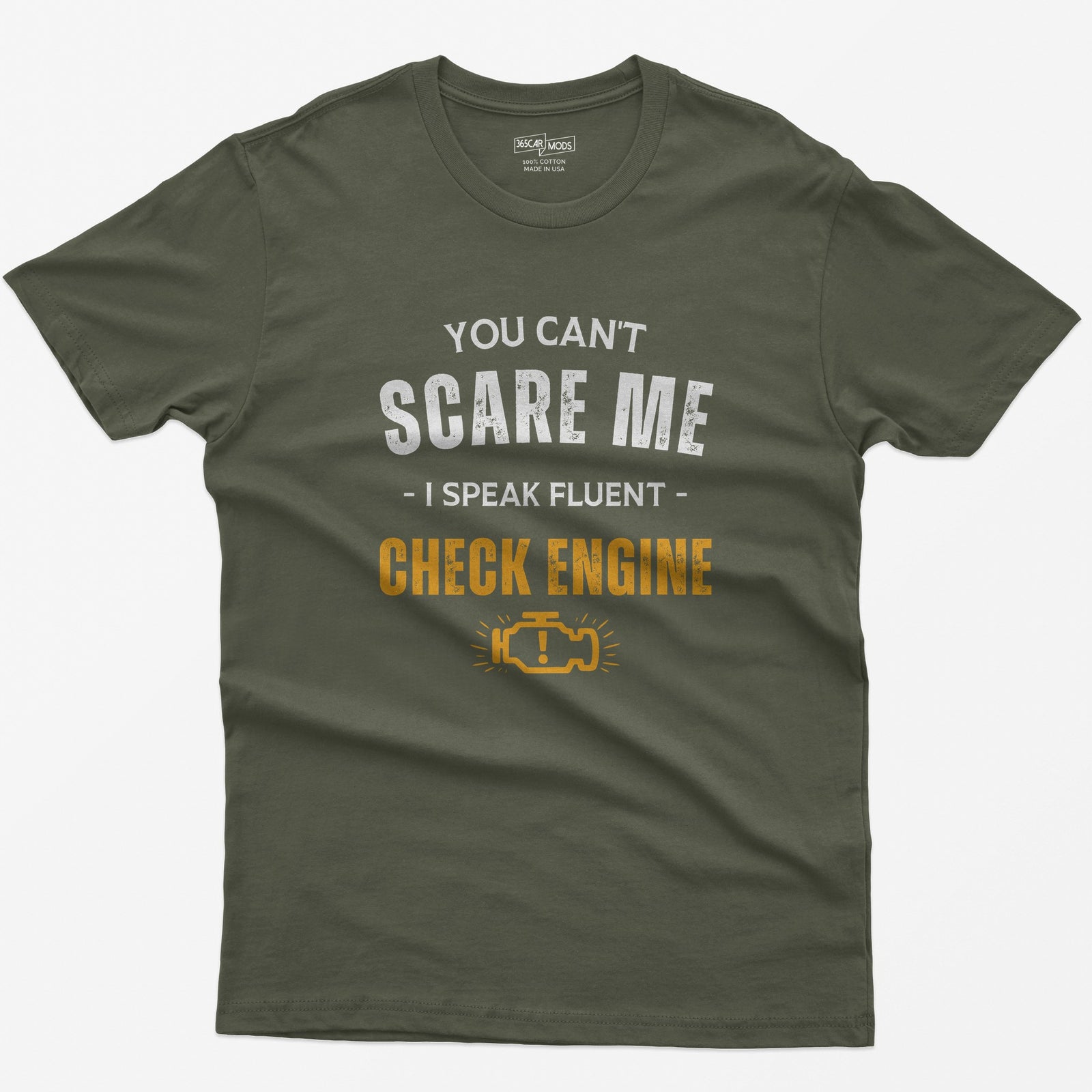 Funny Check Engine T-Shirt - Military Green