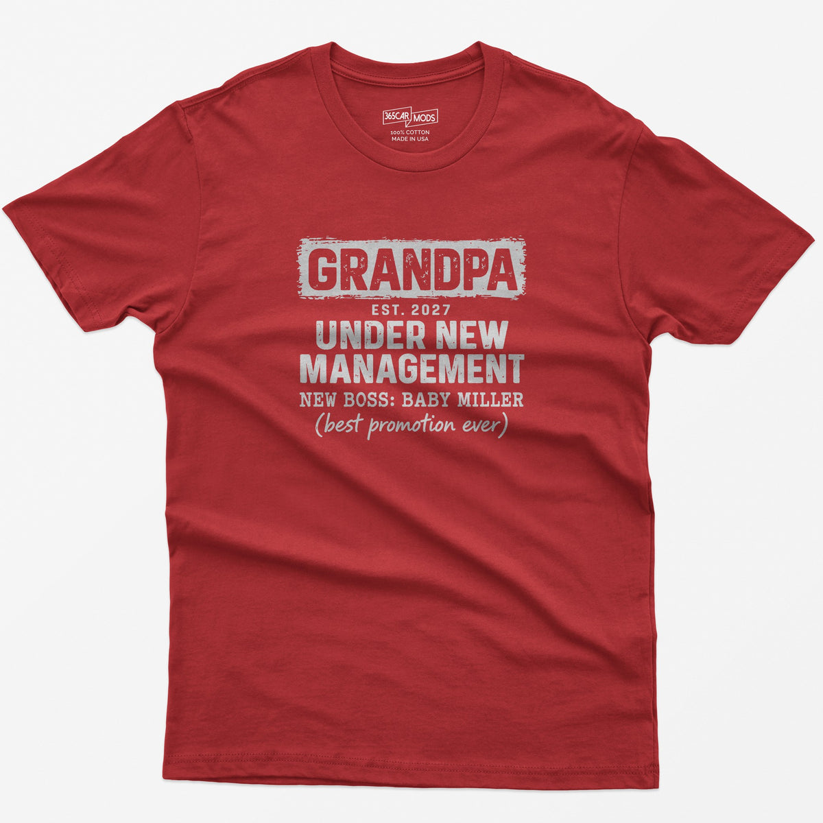 Grandpa Under New Management T-Shirt - Red