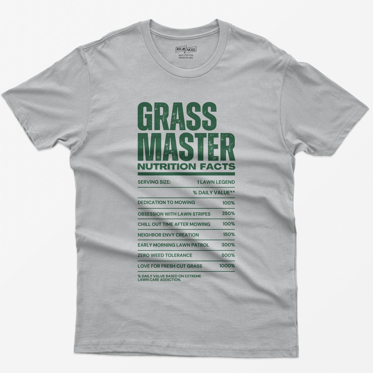 Grass Master Lawn Care Nutrition Facts T-Shirt - Sport Grey
