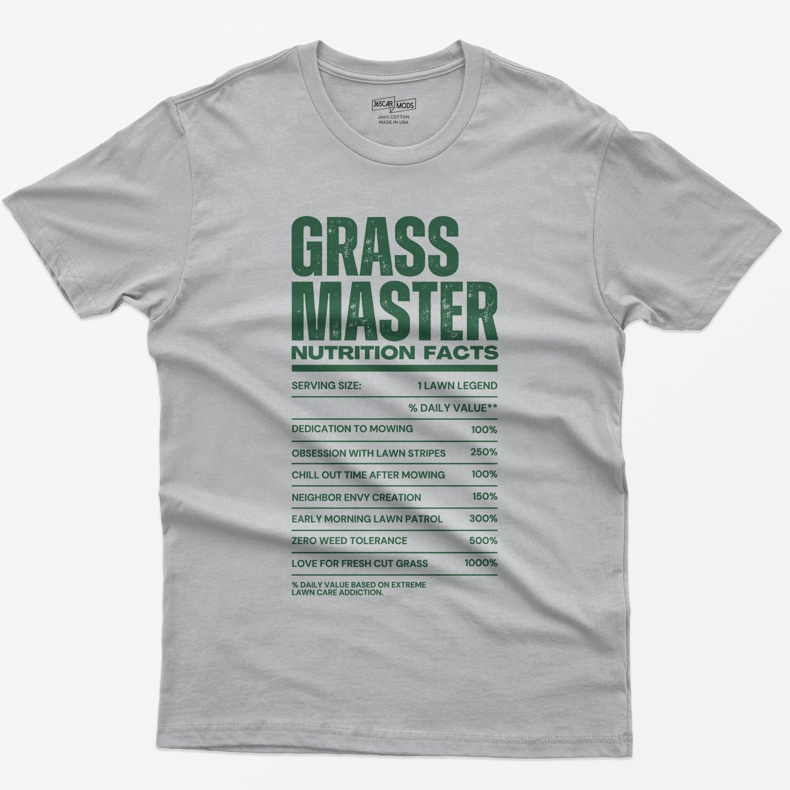 Grass Master Lawn Care Nutrition Facts T-Shirt - Sport Grey