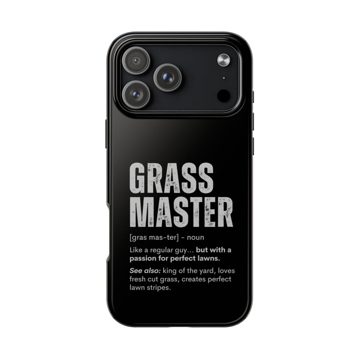 Grass Master tough phone case on iPhone 18 Pro Max, back view