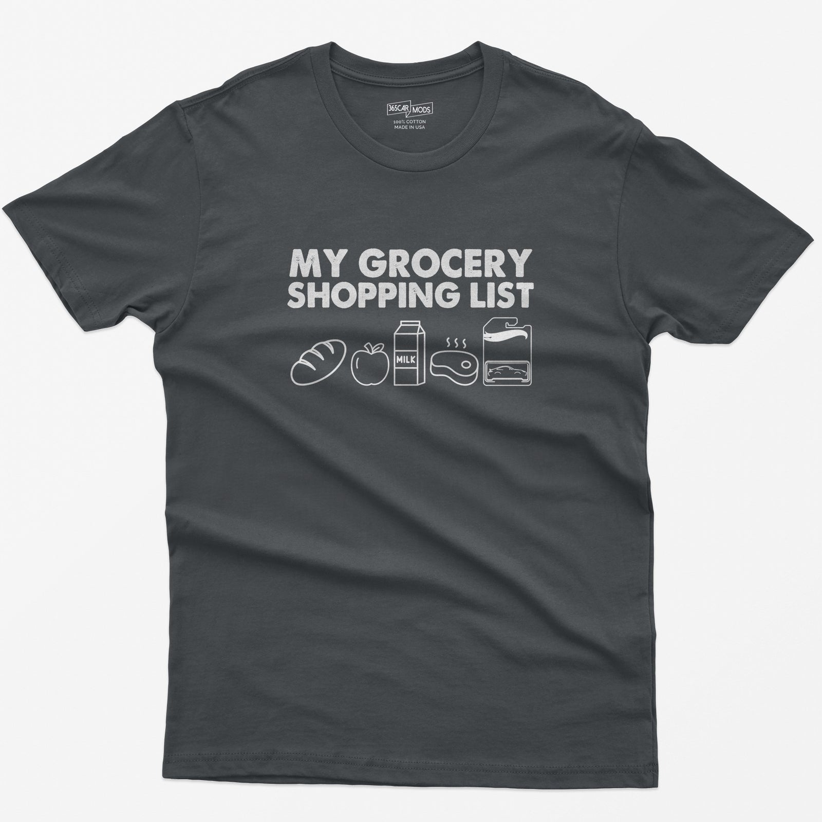 My Grocery Shopping List T-Shirt - Charcoal