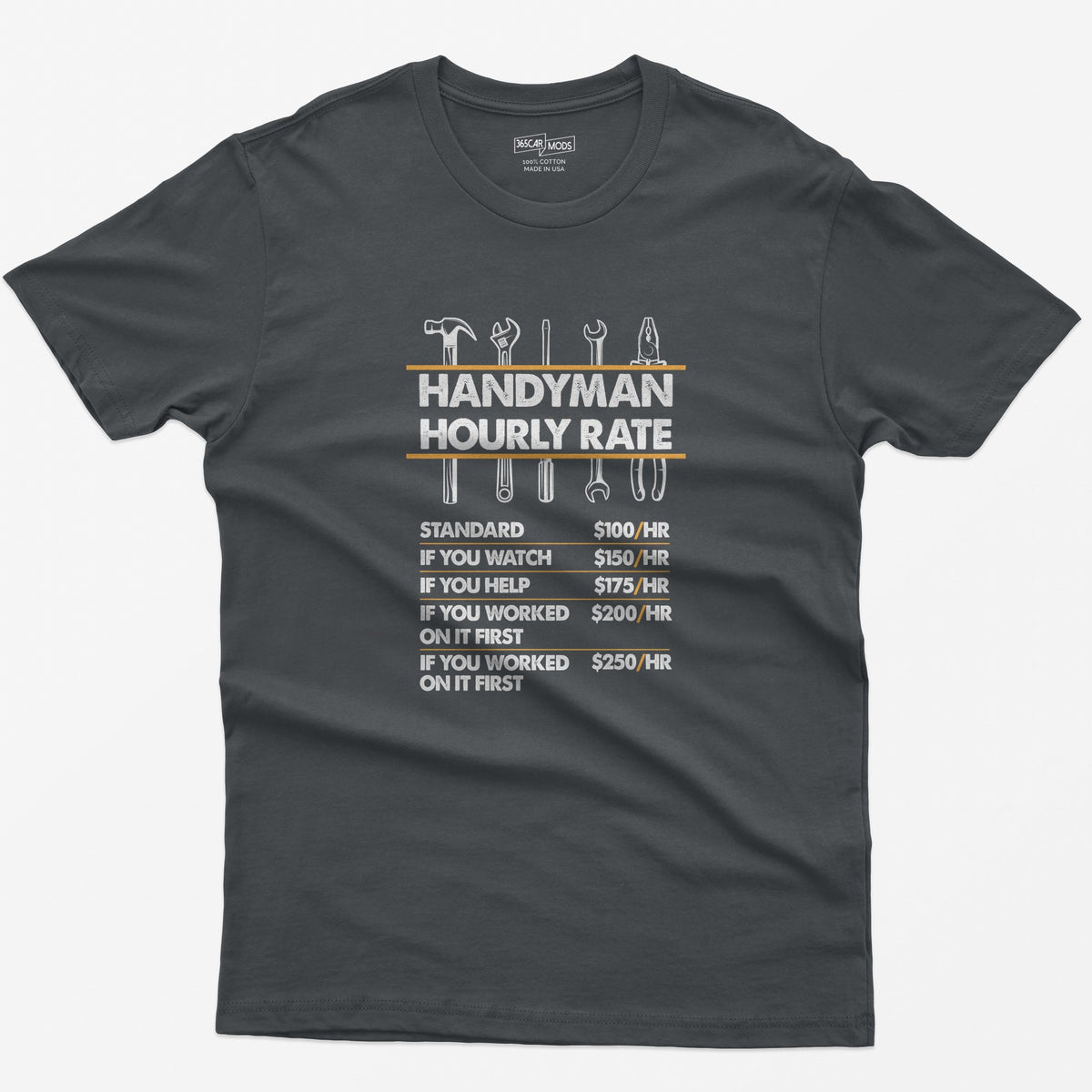 Handyman Hourly Rate T-Shirt - Charcoal
