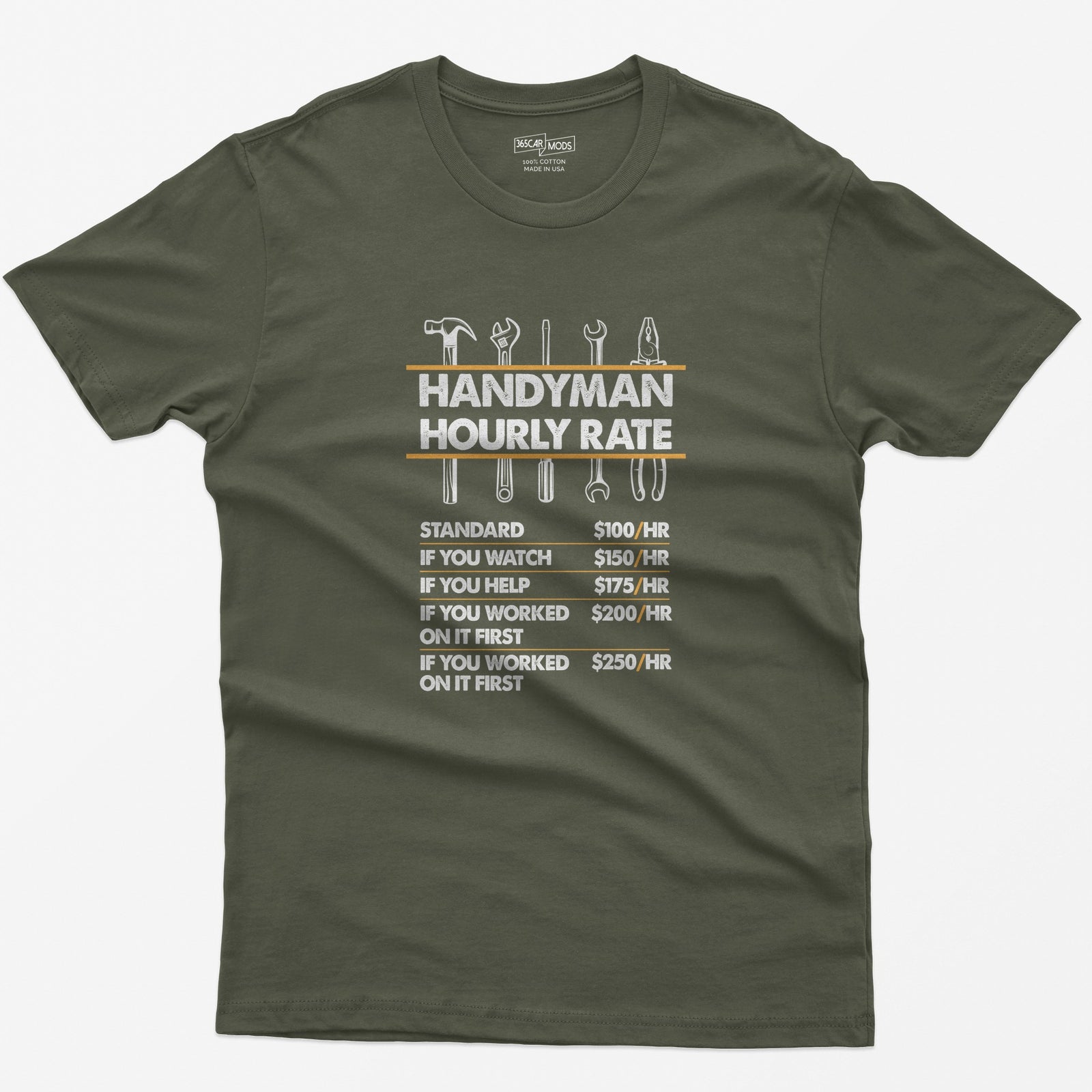 Handyman Hourly Rate T-Shirt - Military Green