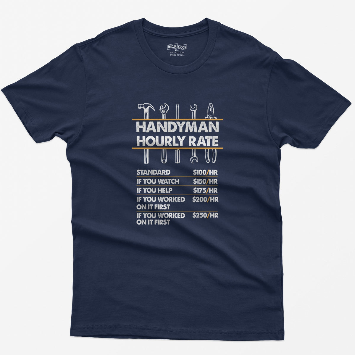 Handyman Hourly Rate T-Shirt - Navy