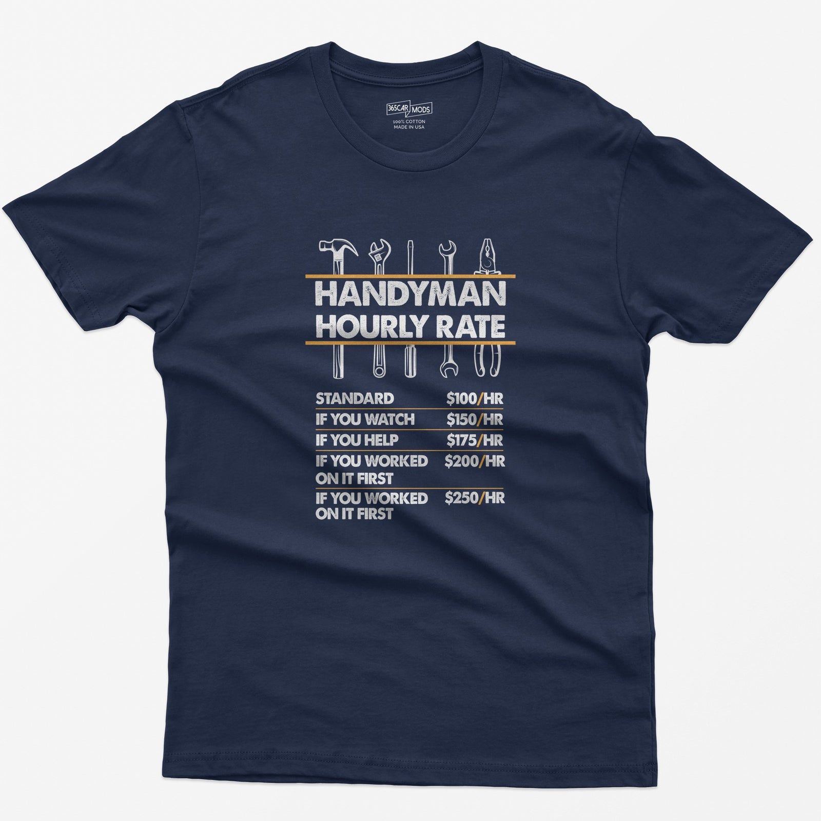 Handyman Hourly Rate T-Shirt - Navy