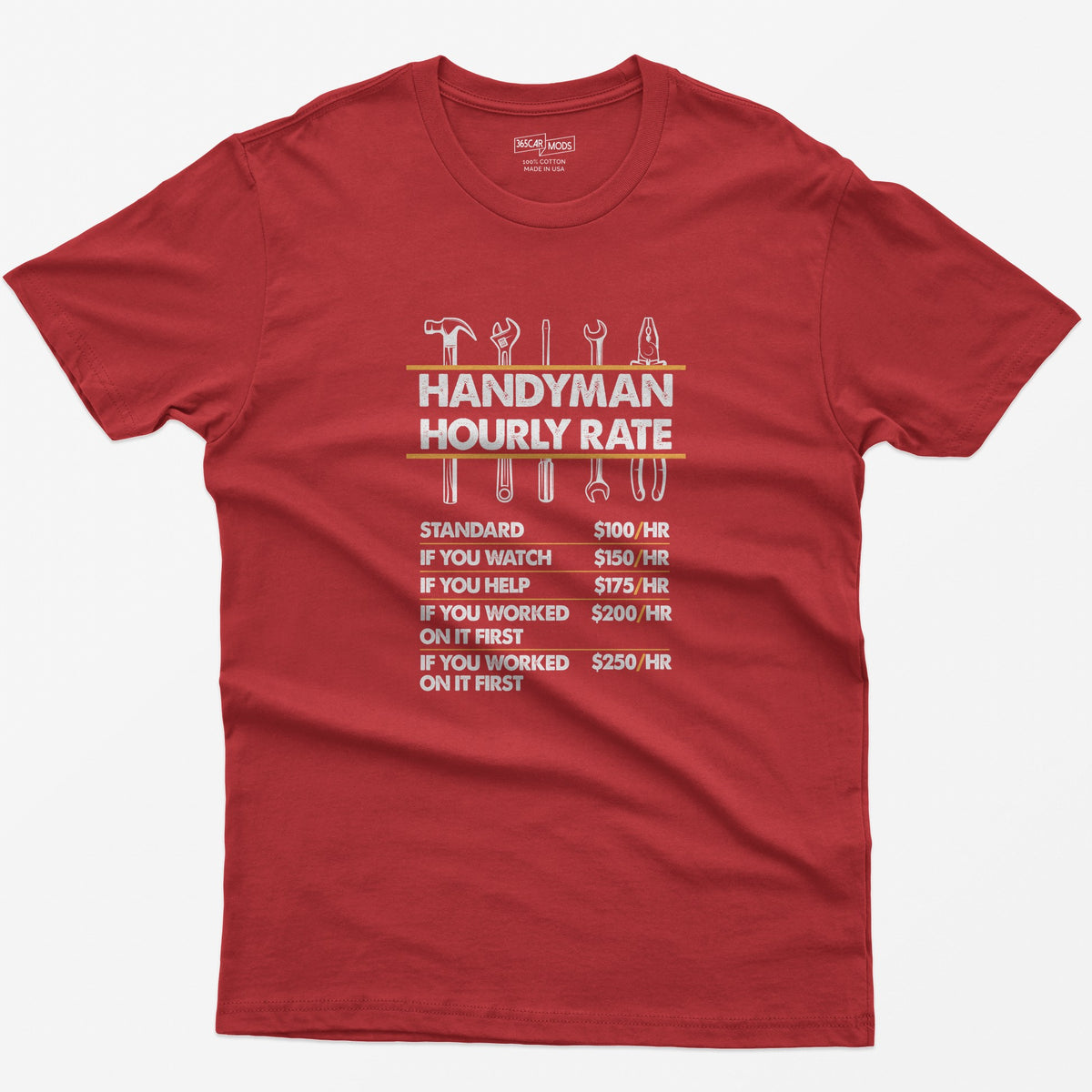 Handyman Hourly Rate T-Shirt - Red
