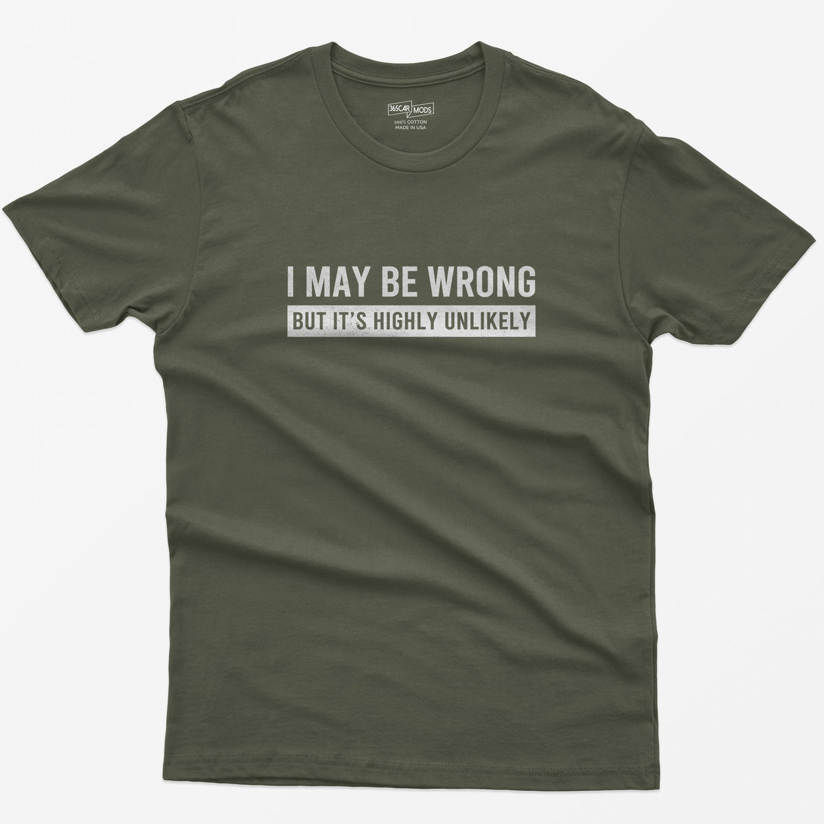 I May Be Wrong But It's Highly Unlikely Funny T-Shirt - Military Green