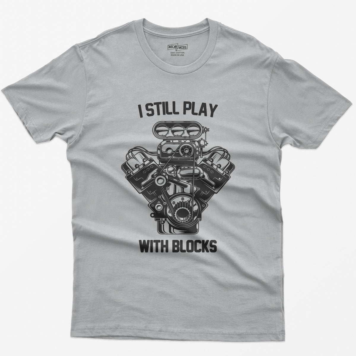 I Still Play With Blocks Funny Mechanic Car T-Shirt - Athletic Heather
