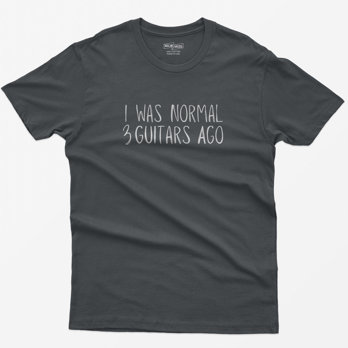 I Was Normal 3 Guitars Ago T-Shirt - Charcoal