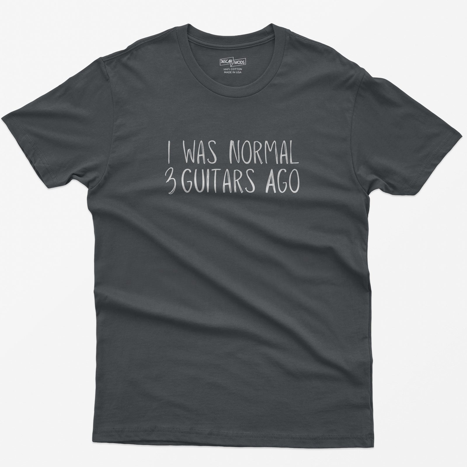 I Was Normal 3 Guitars Ago T-Shirt - Charcoal
