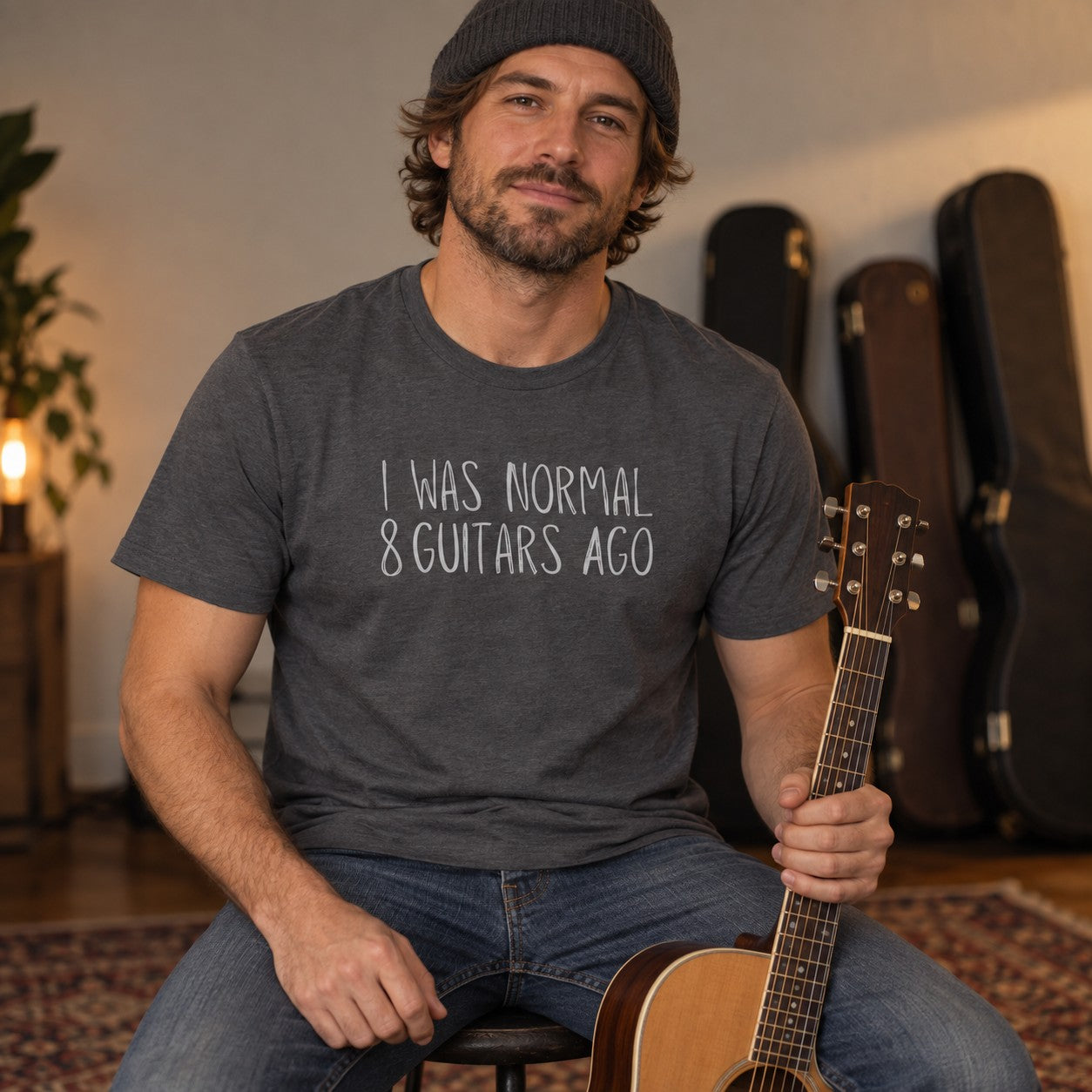 I Was Normal 3 Guitars Ago T-Shirt - lifestyle photo