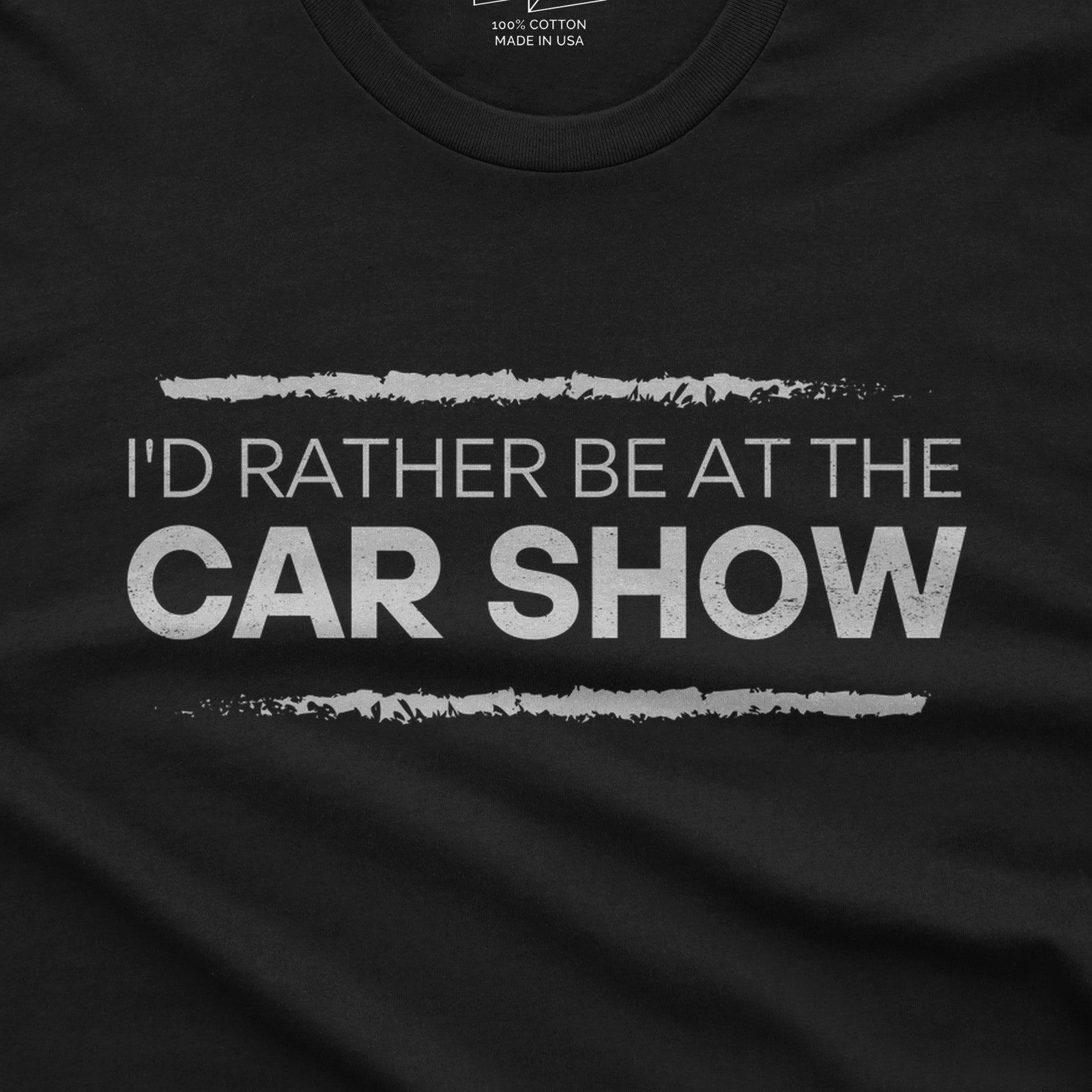 I'd Rather Be At The Car Show T-Shirt design close-up