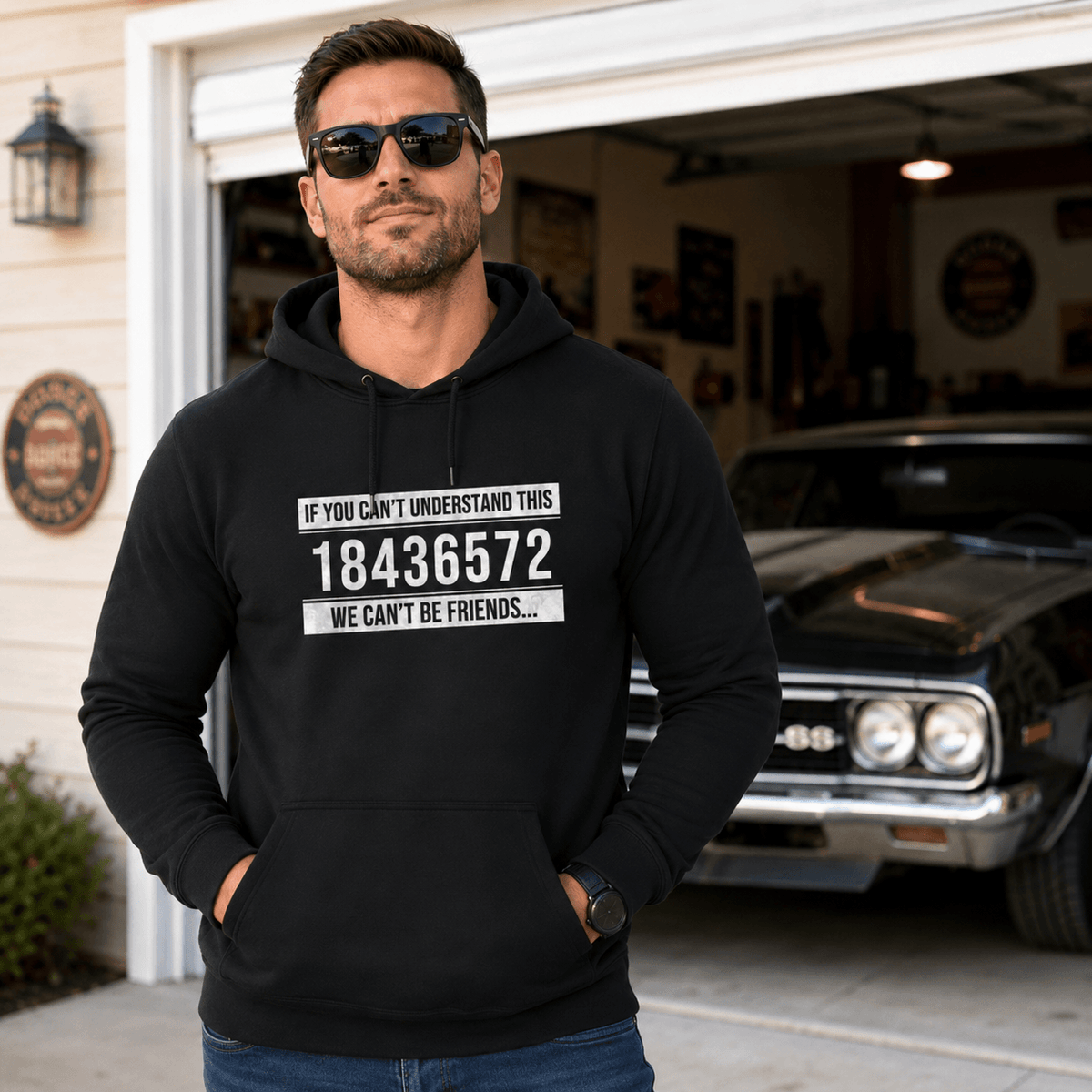 V8 Firing Order Hoodie - muscle car gearhead pullover