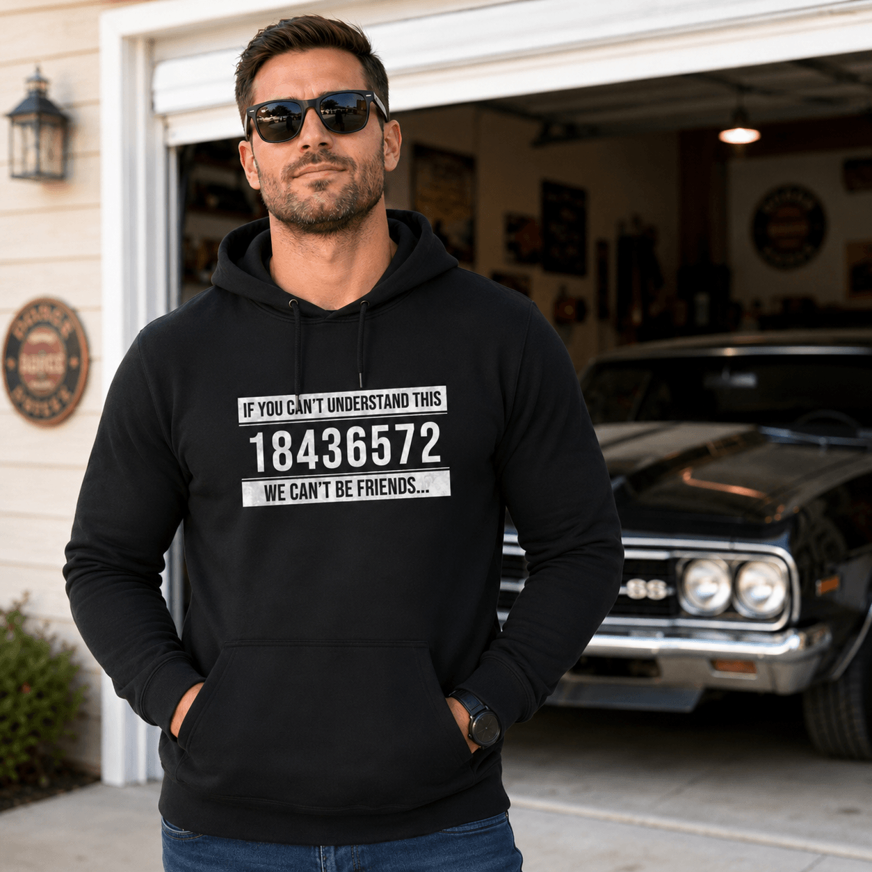 V8 Firing Order Hoodie - muscle car gearhead pullover