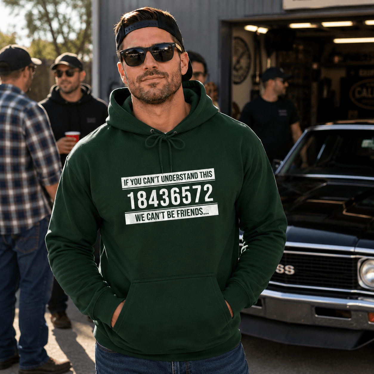 V8 Firing Order Hoodie - muscle car gearhead pullover