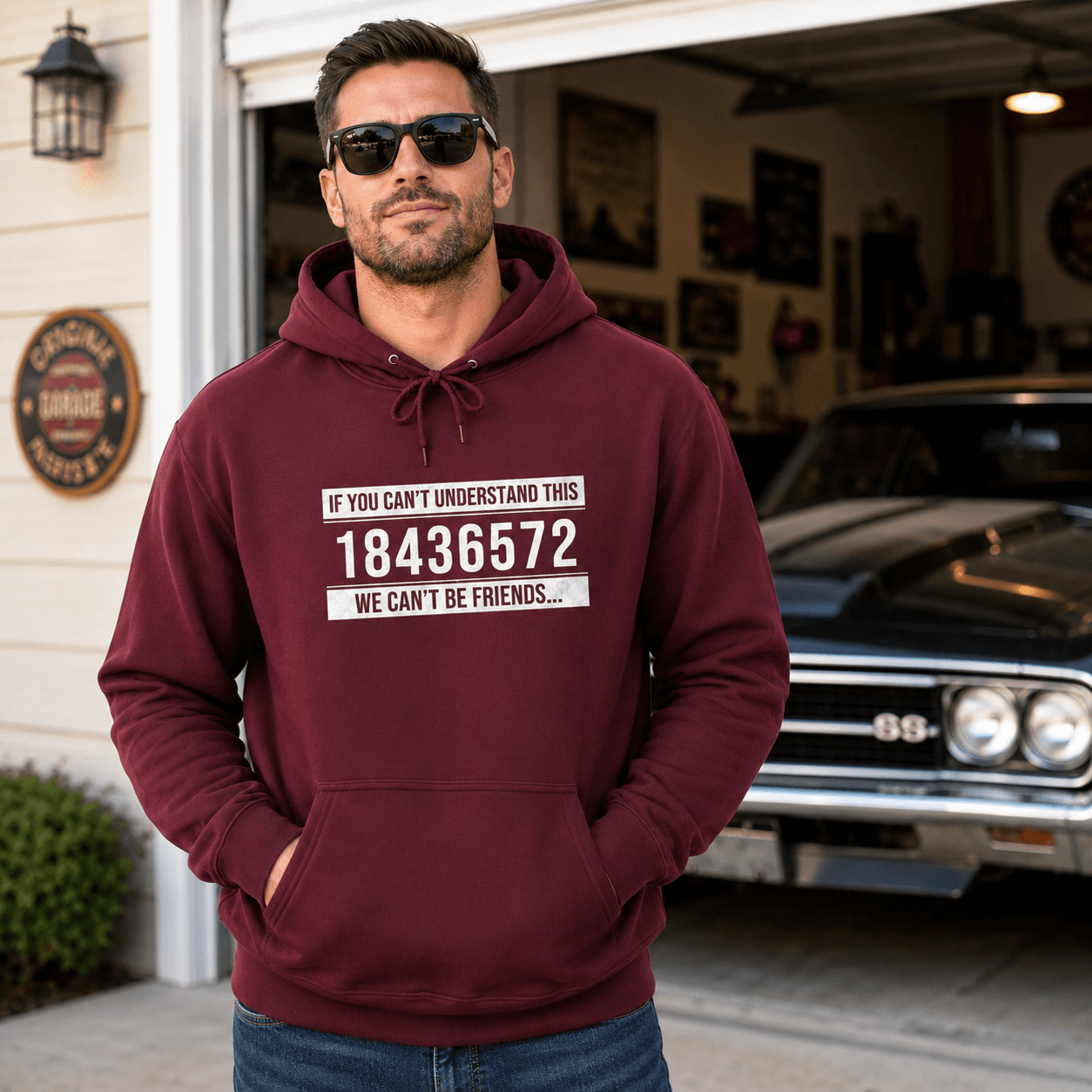 V8 Firing Order Hoodie - muscle car gearhead pullover