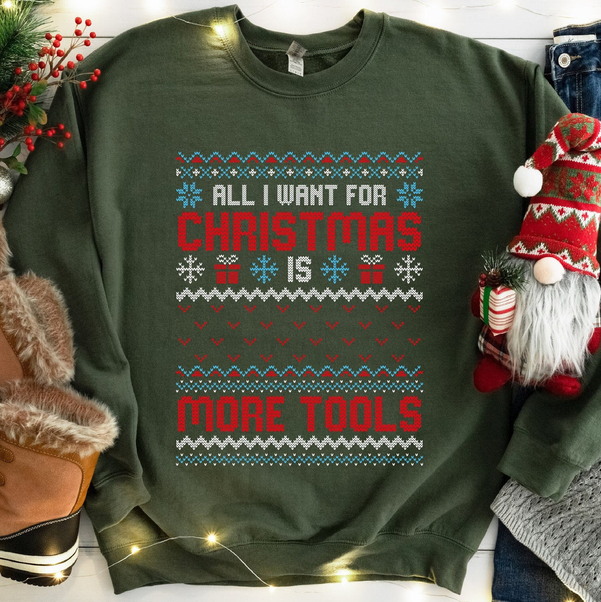 All I Want for Christmas Is More Tools Sweatshirt, view 5